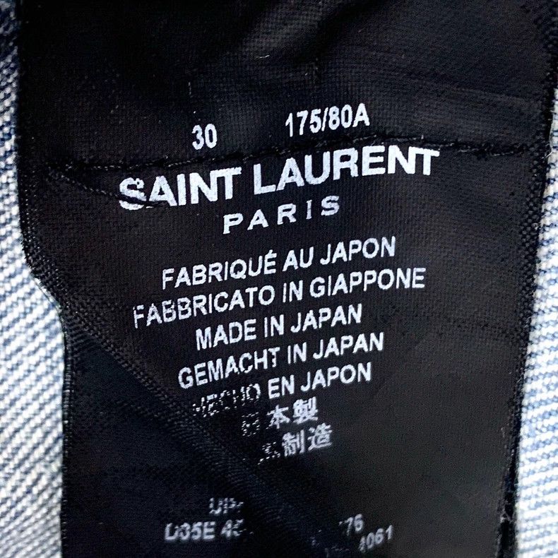 Saint Laurent Paris Saint Laurent Blue worn-out ripped cotton casual denim pant Size US 30 / EU 46 - 6 Thumbnail