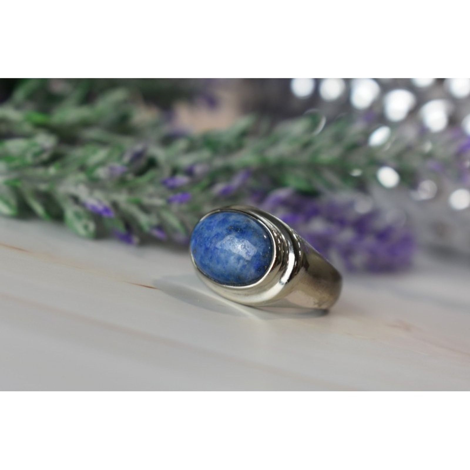 Jewelry VINTAGE 925 STERLING SILVER SODALITE RING SIZE 6.5 Size ONE SIZE - 4 Thumbnail