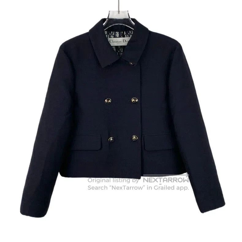 Other Dior Blue Silk Logo Print Jacket. Size US S / EU 44-46 / 1 - 1 Thumbnail
