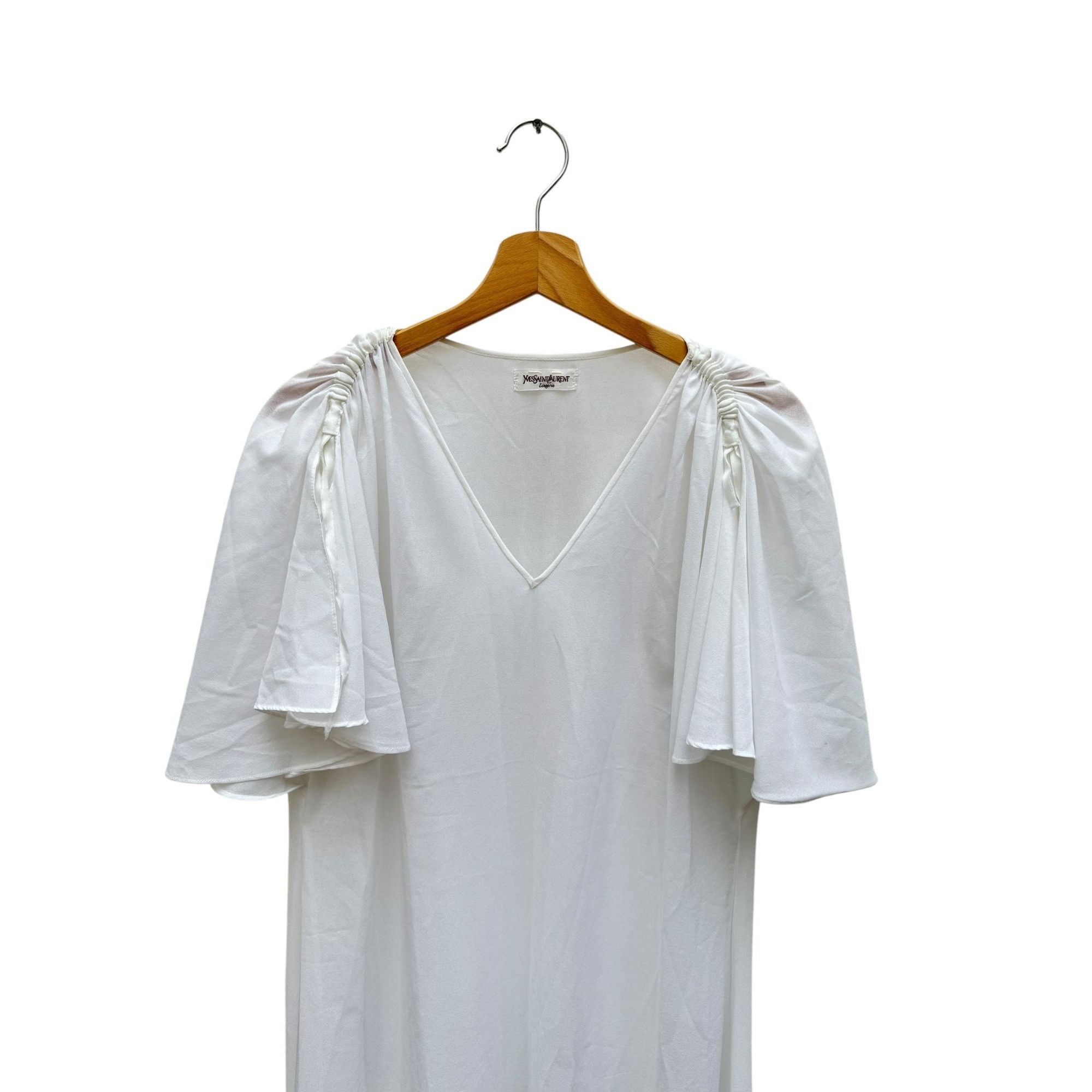 Yves Saint Laurent 1980s Vintage White Maxi Dress Size L / US 10 / IT 46 - 3 Thumbnail
