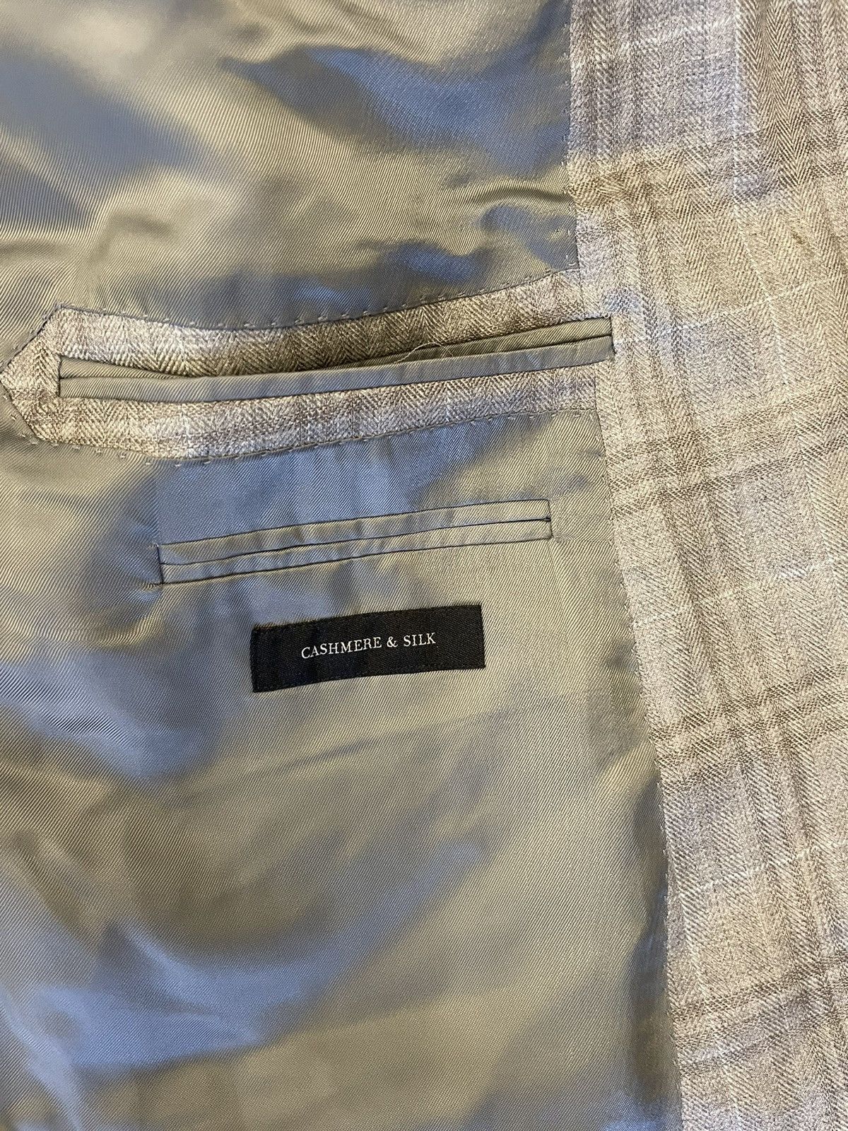 Ermenegildo Zegna Cashmere & Silk Check Jacket Size 50L - 10 Thumbnail