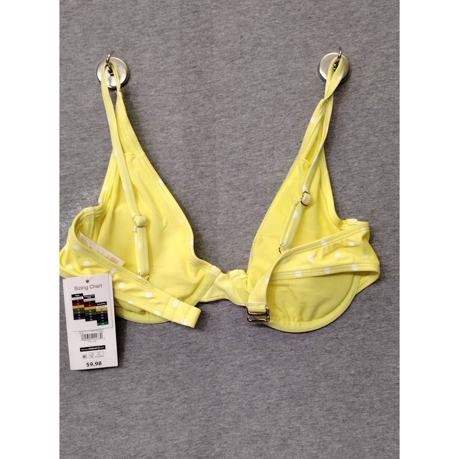 Vintage No Boundaries Yellow Wired Bra With White Polka Dots M Women Bra Sport Size ONE SIZE - 2 Thumbnail