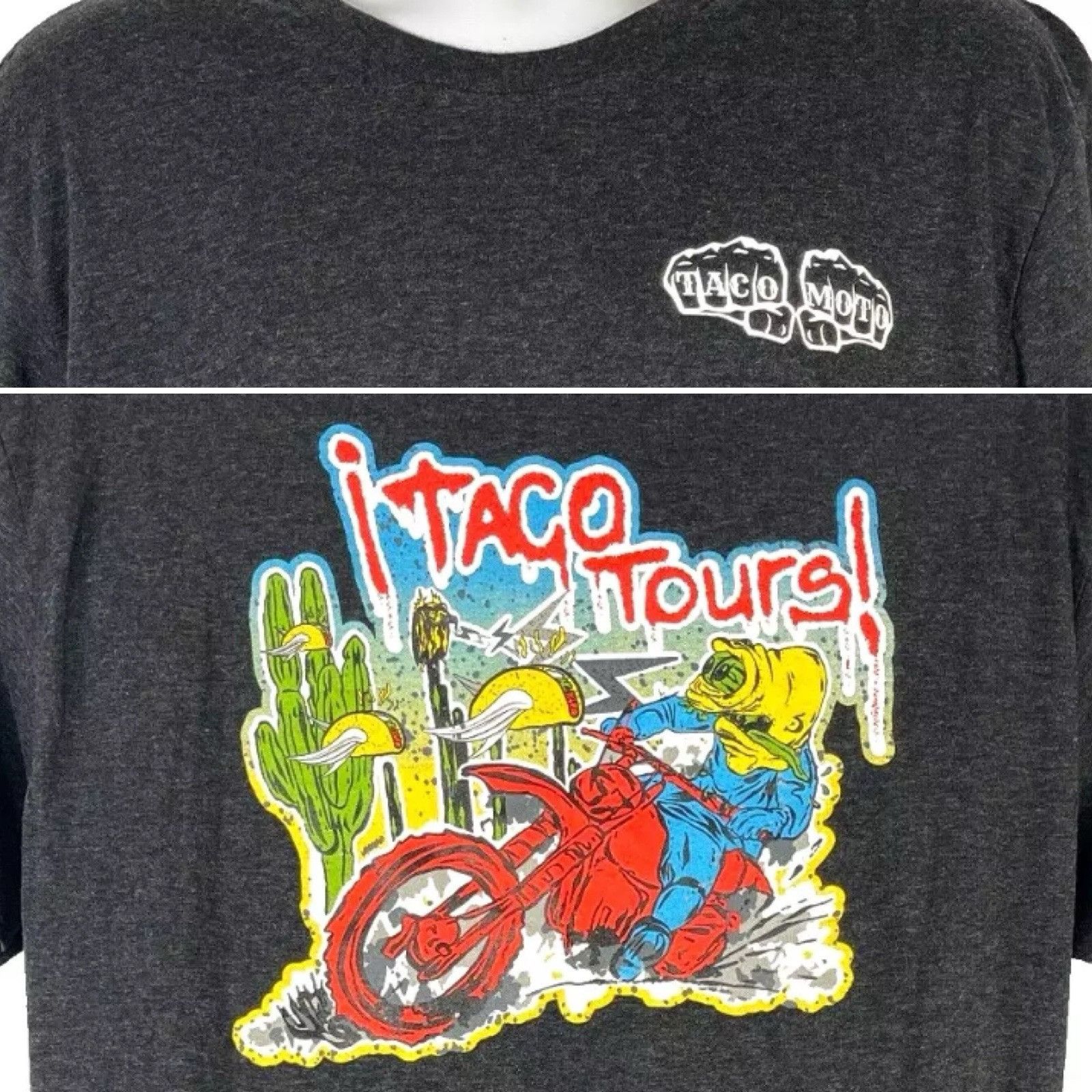 Next Level Taco Moto Tours Dirt Bike Psyche Desert Fink L T-Shirt size Size US L / EU 52-54 / 3 - 1 Thumbnail
