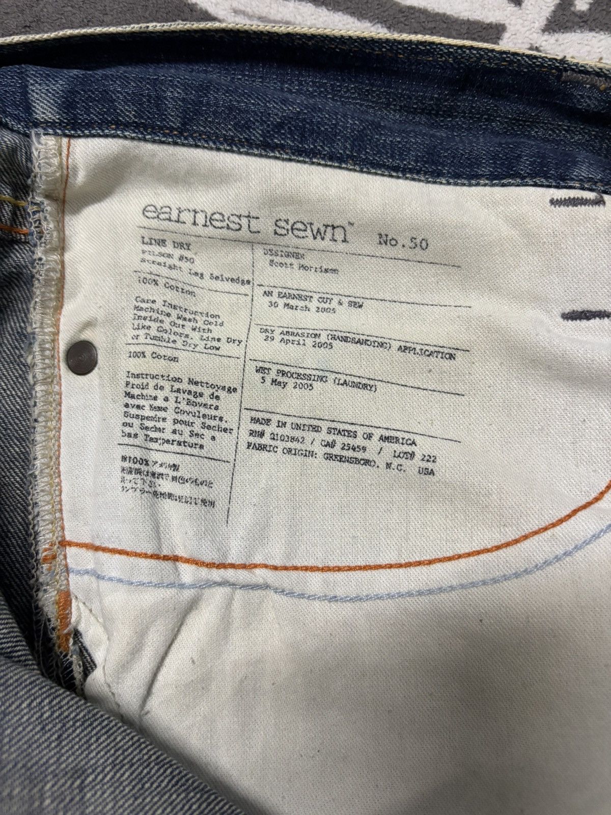Earnest Sewn Vintage 2000s Earnest Sewn Half Selvedge Distressed Jeans Size US 35 - 19 Thumbnail
