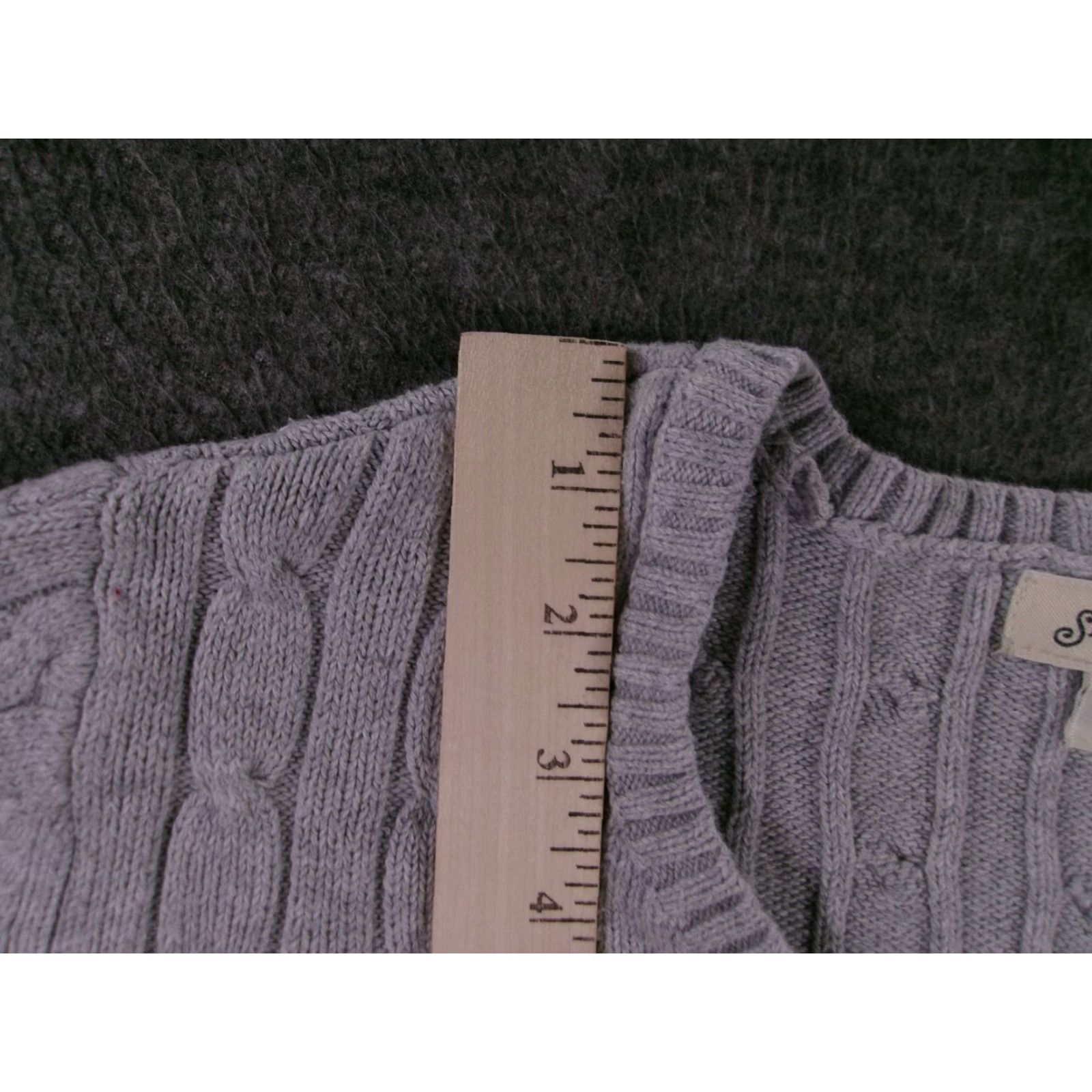 Vintage St Johns Bay Women Sweater Large Light Gray Cable Pullover Cozy Classic Fall Day Size L / US 10 / IT 46 - 4 Thumbnail