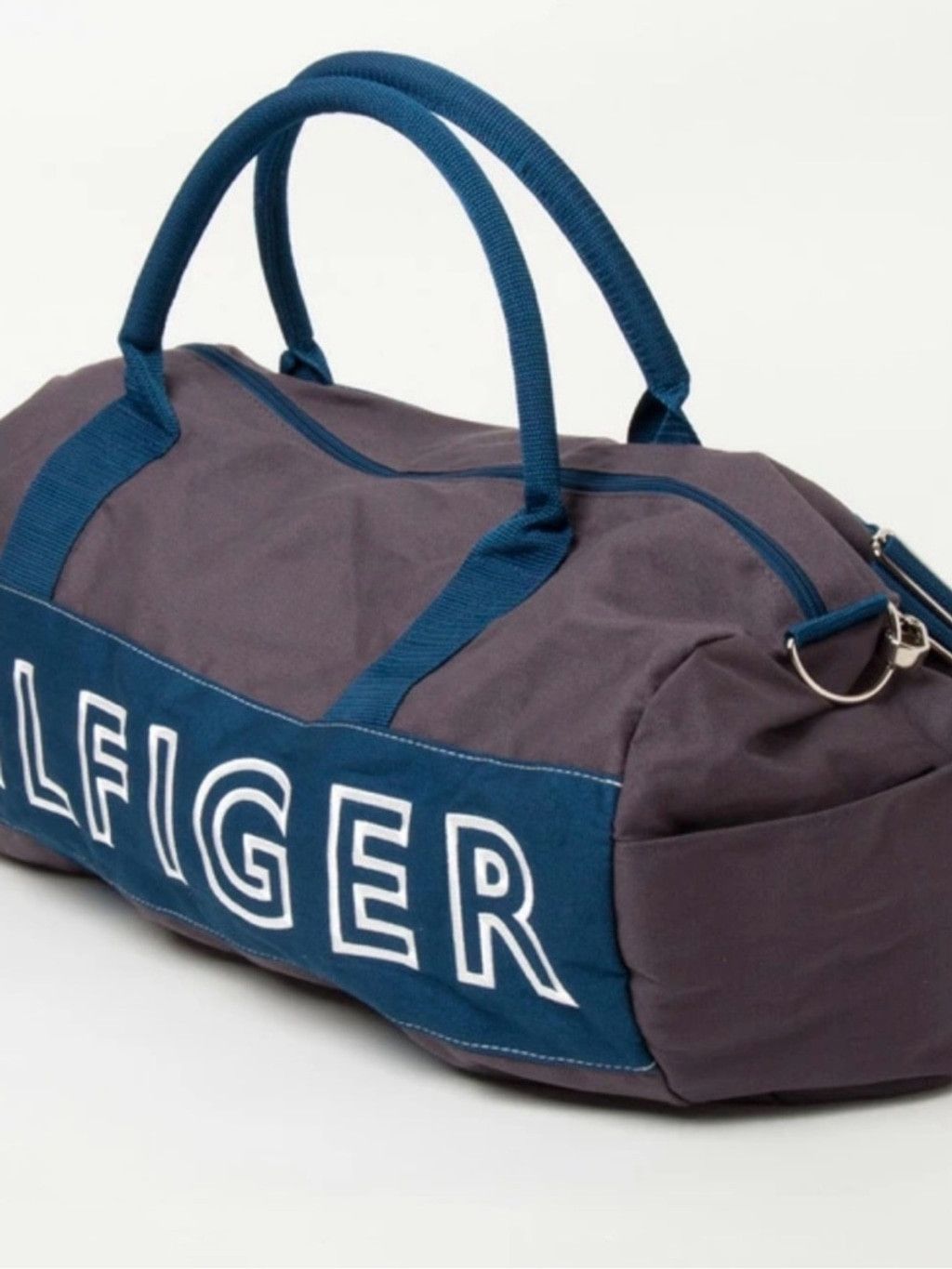 Tommy Hilfiger Tommy Hilfiger Blue Canvas Duffle Logo Bag Travel Gym Beach Size ONE SIZE - 1 Thumbnail