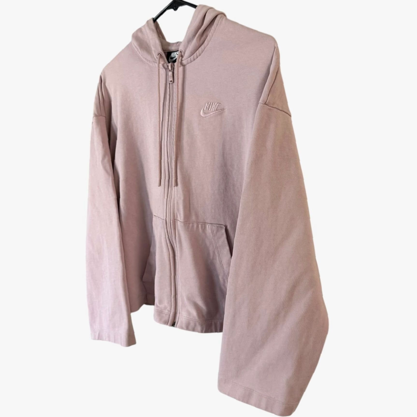 Nike Nike Sportswear Hoodie Jacket Pink Women's M Cotton Full Zip Hoodie Lightweight Logo Pockets Casual Activewear Spring Fall Winter 100% Cotton Size M / US 6-8 / IT 42-44 - 2 Thumbnail
