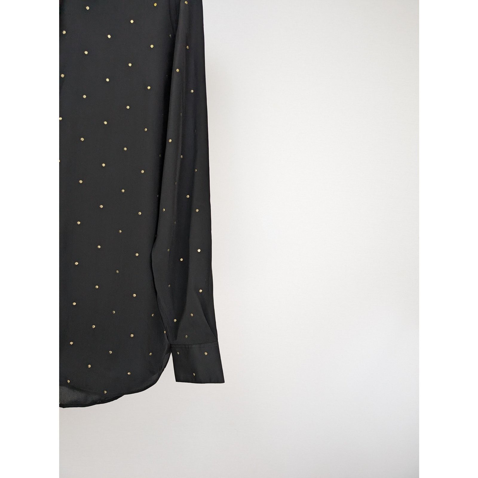 Saint Laurent Paris o1rshd1 Black with Gold Dots Button up Shirt in Black Size US M / EU 48-50 / 2 - 3 Thumbnail
