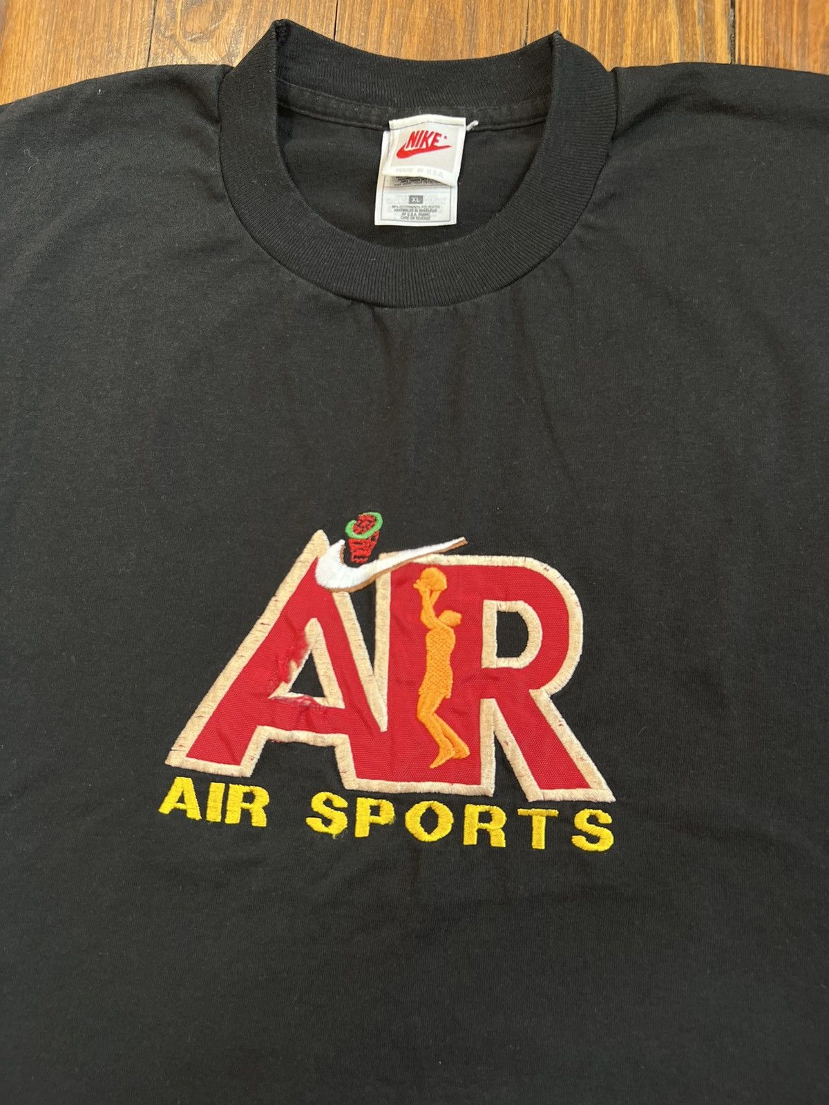 Nike × Vintage Vintage 90s Nike Air Shirt Bootleg Rap Tee Single Stitch Size US XL / EU 56 / 4 - 1 Thumbnail