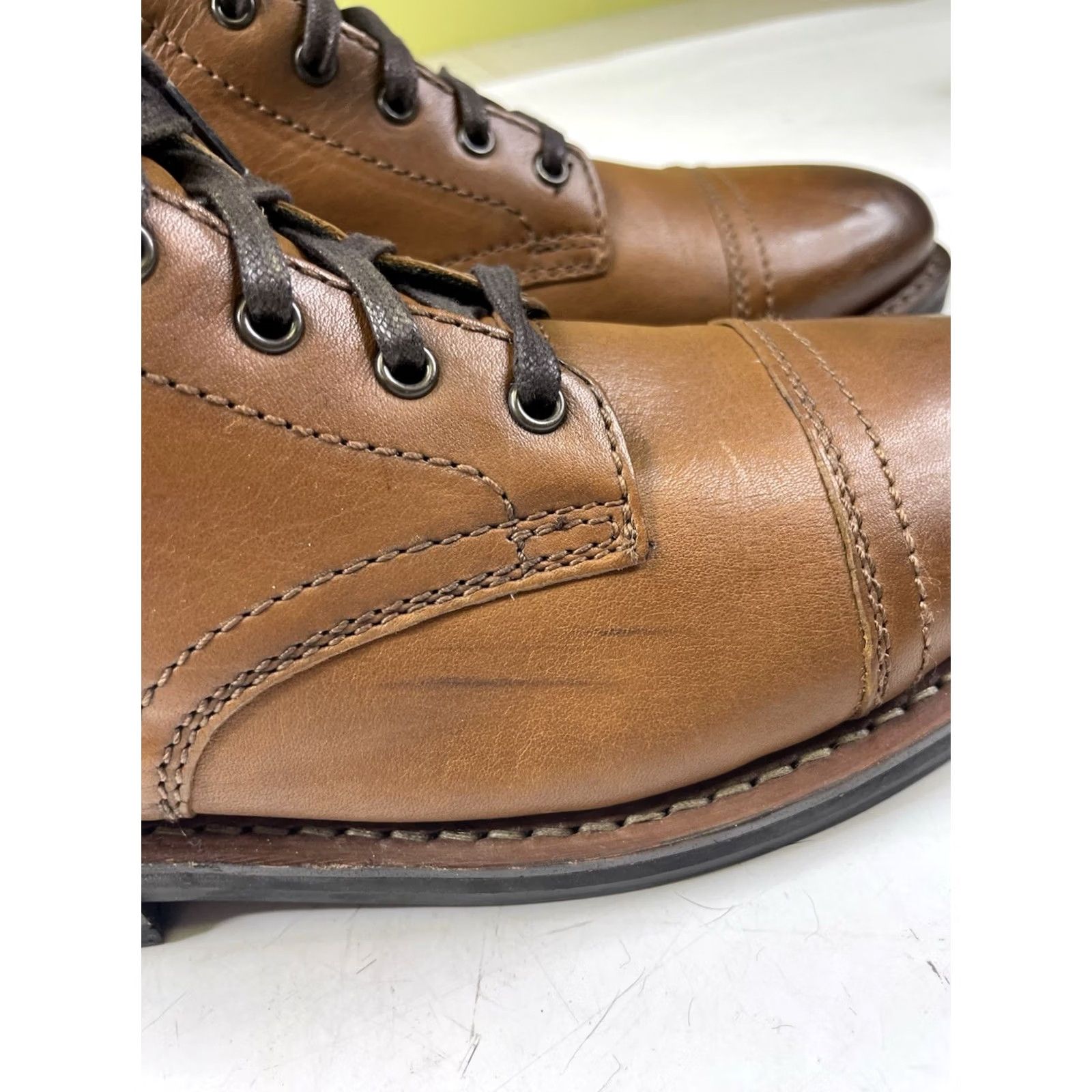 Thursday Boot Company VINTAGE Thursday Boot Company Captain Brown Cap Toe Leather Boots Mens Size 12.5 US Brown Leather Cap Toe Combat Boots Mens Size ONE SIZE - 7 Thumbnail