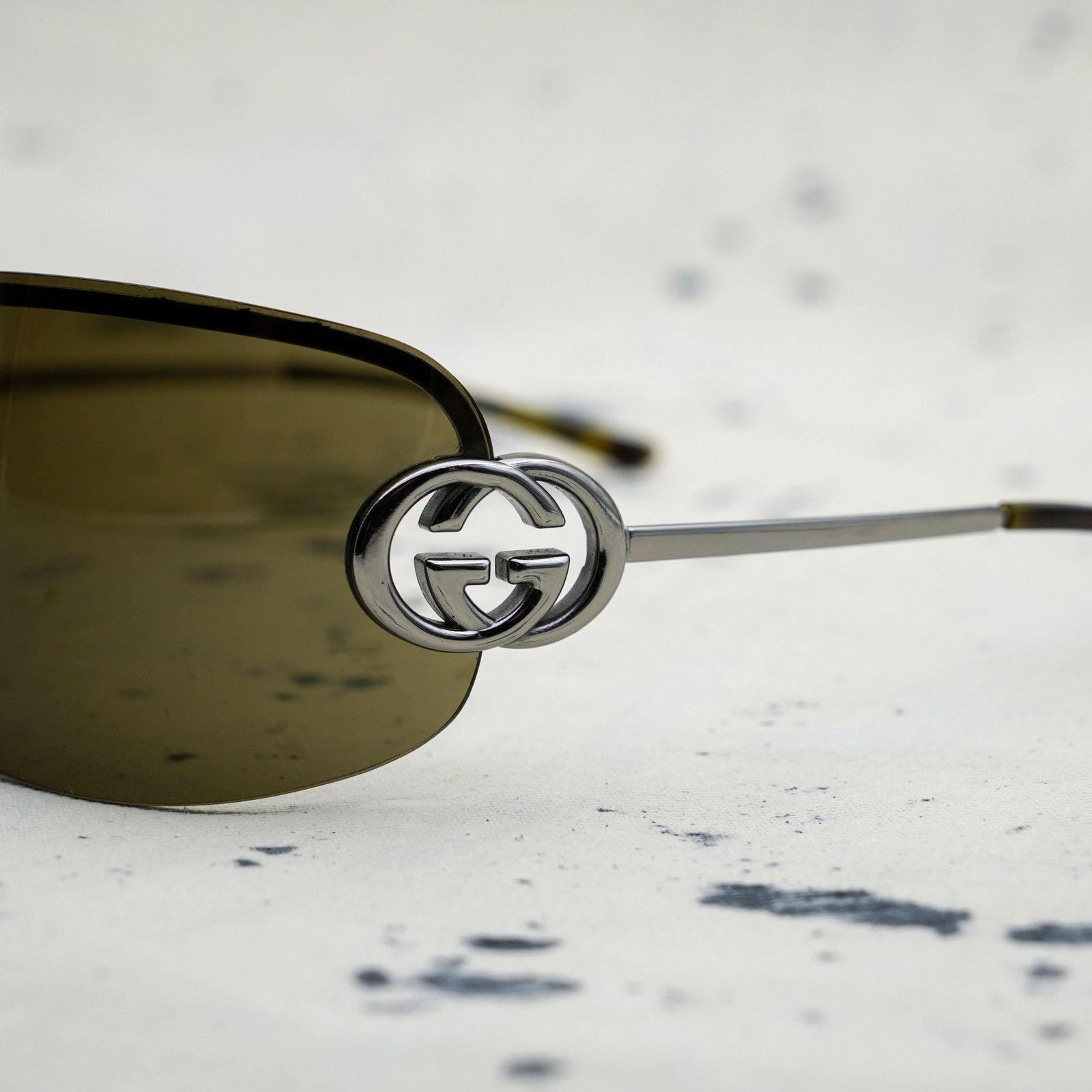 Gucci Vintage gucci silver gg logo rimless shield y2k sunglasses Size ONE SIZE - 4 Thumbnail