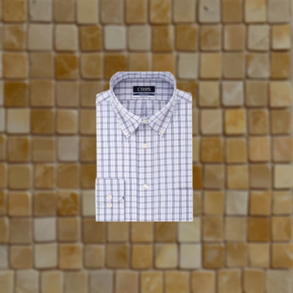 Chaps Chaps Dress Shirt Plaid Blue White Slim Adult L 16.5 36/37 Long Sleeve Button-Down Collared Shirt Mens Size 42R - 1 Preview