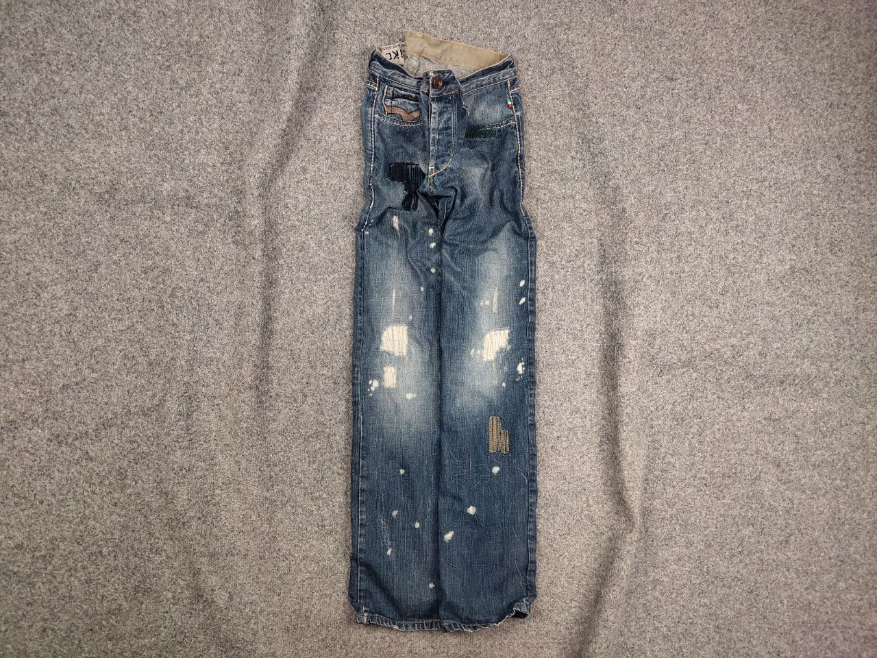 Japanese Brand VTG Y2K Japan Kick Distressed Faded Stretch Thunder Jeans Size US 34 / EU 50 - 1 Thumbnail
