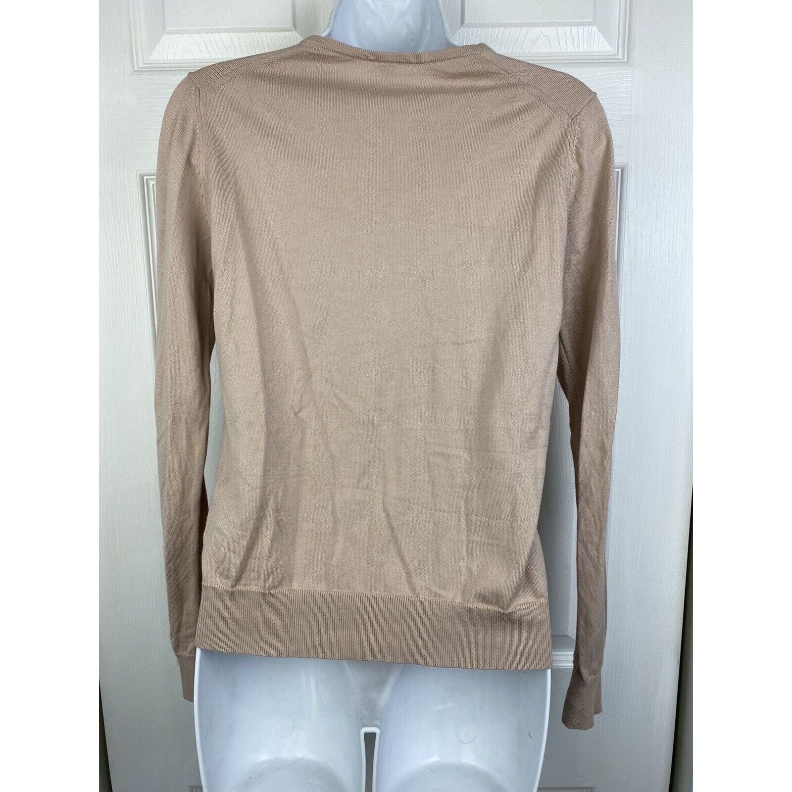 Uniqlo Uniqlo Beige 100% Cotton Button Up Cardigan Sweater Size S / US 4 / IT 40 - 4 Thumbnail