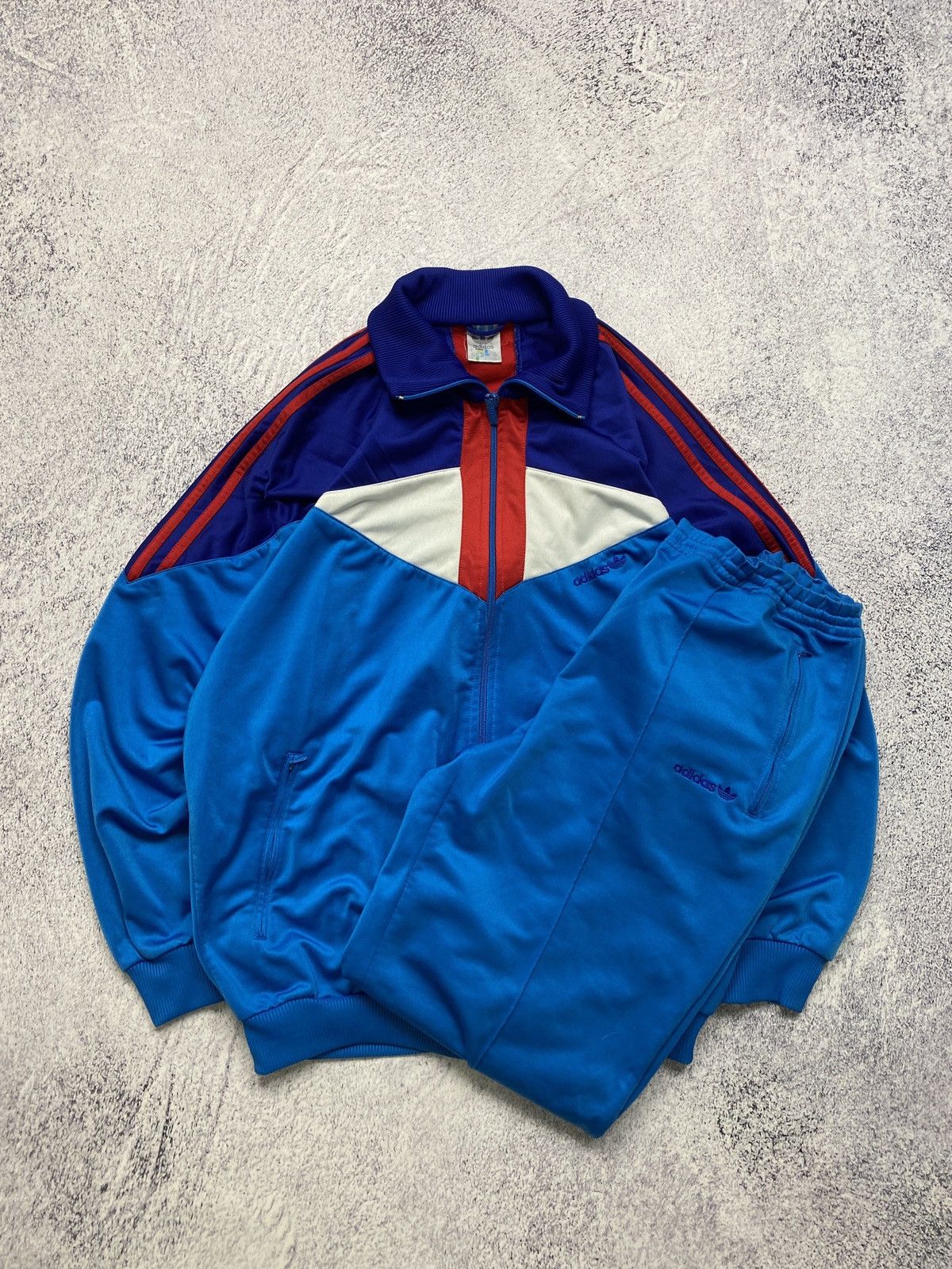 Adidas × Vintage Vintage Adidas Multicolour Tracksuit Track Jacket Pants 90s Size US M / EU 48-50 / 2 - 1 Thumbnail