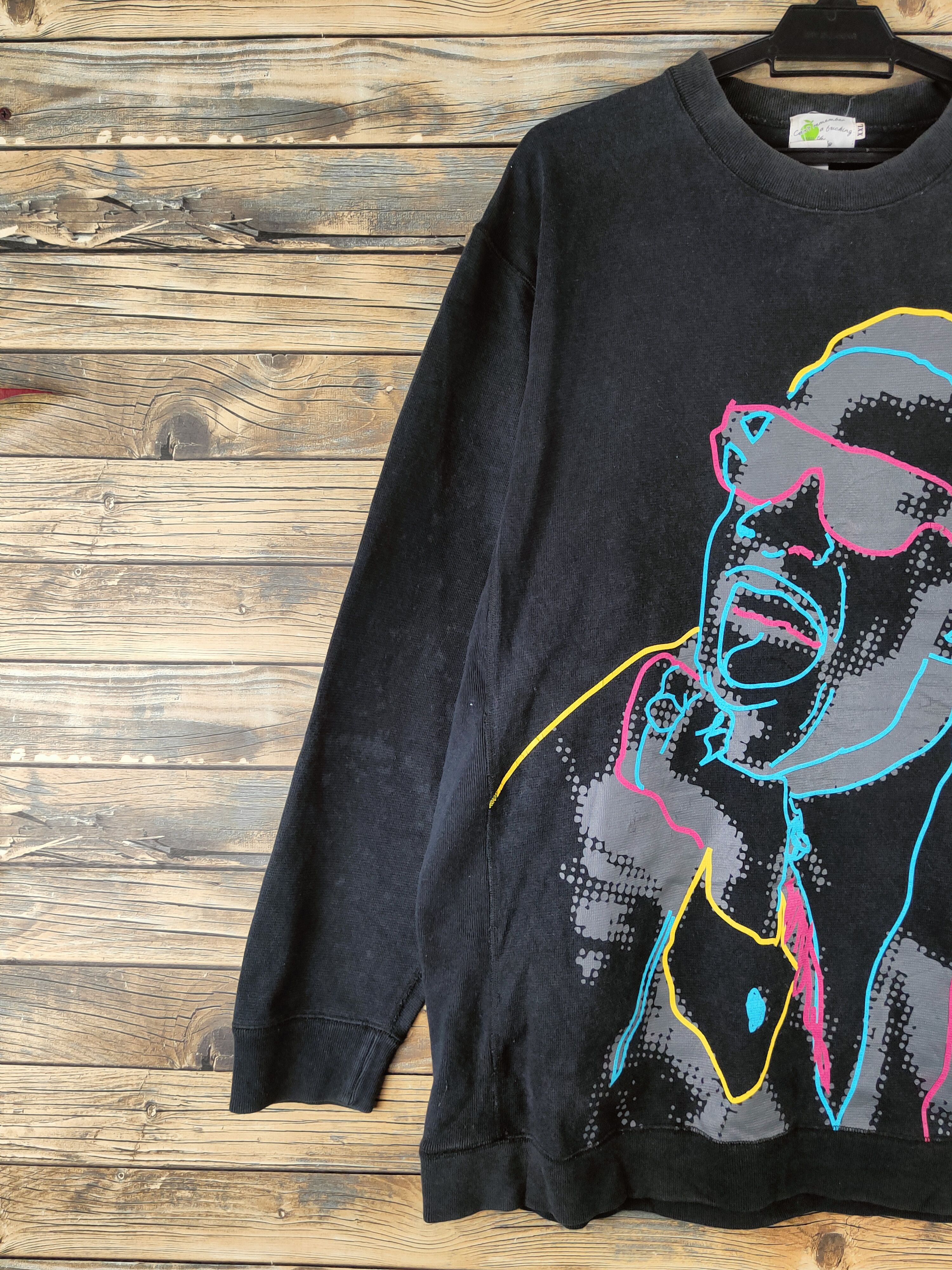 Japanese Brand DL Craft Black rapper Sweatshirts #46-212 Size US XXL / EU 58 / 5 - 4 Thumbnail