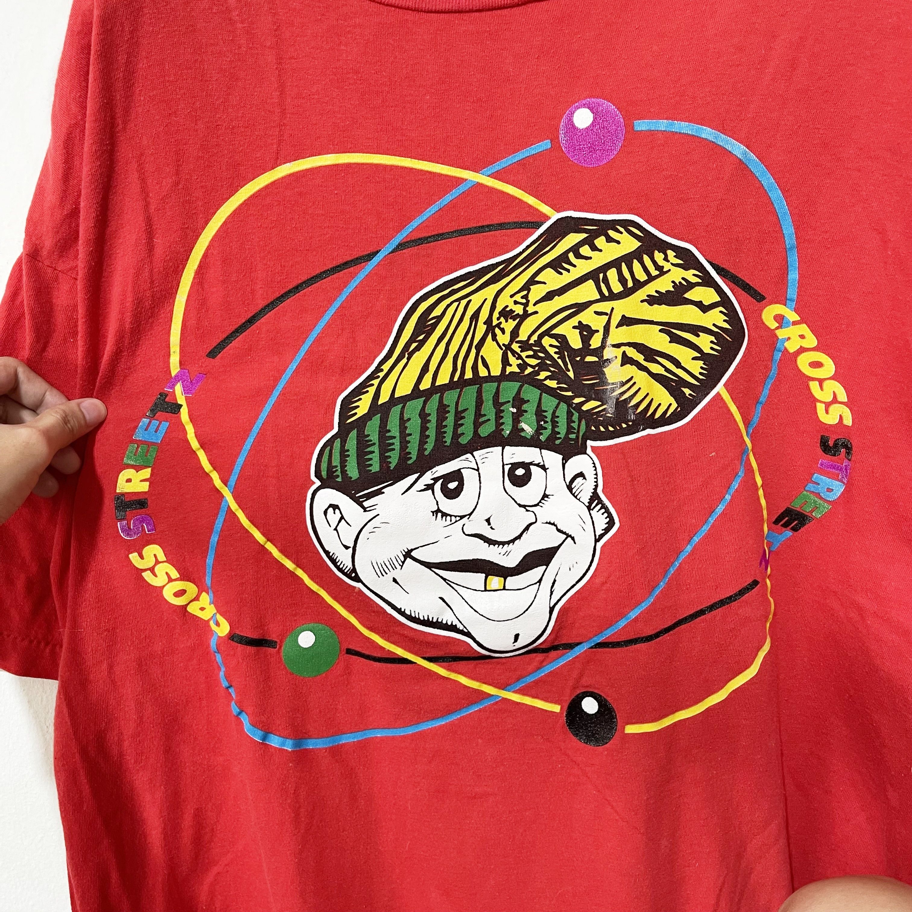 Vintage Vintage 90s Crossfire Atomic Cartoon T-Shirt Size US XL / EU 56 / 4 - 6 Thumbnail