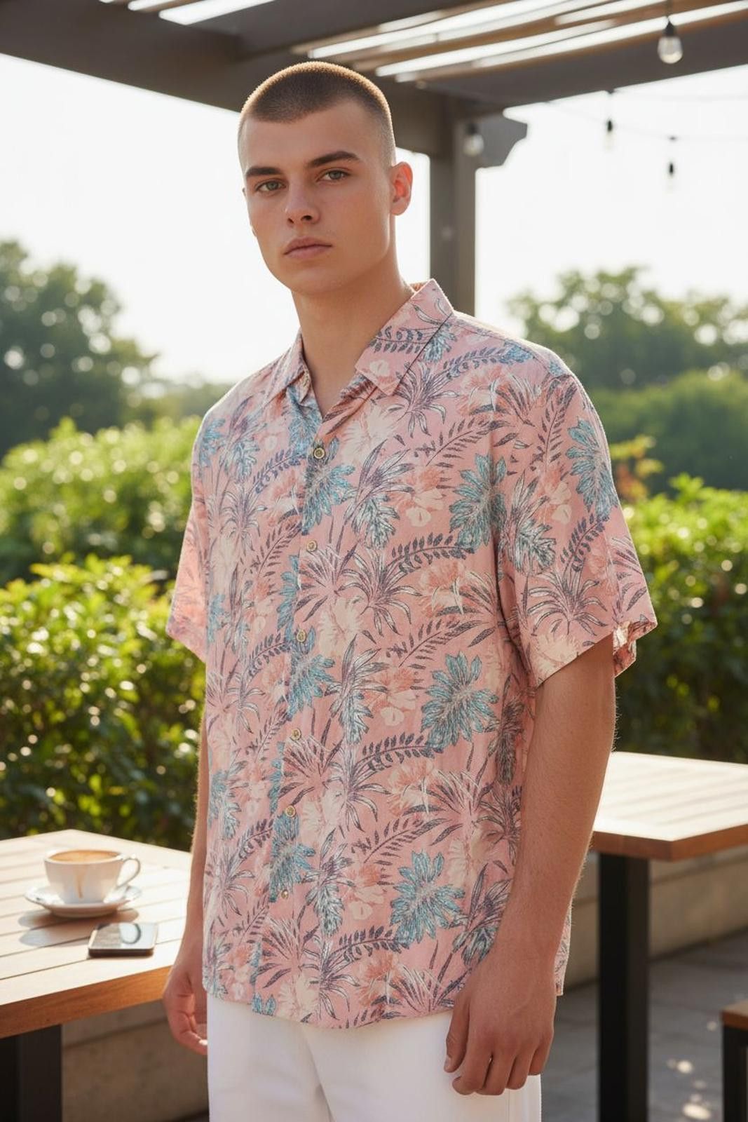 Izod IZOD Men's Casual Short Sleeve Tropical Print Shirt Size US XL / EU 56 / 4 - 1 Thumbnail