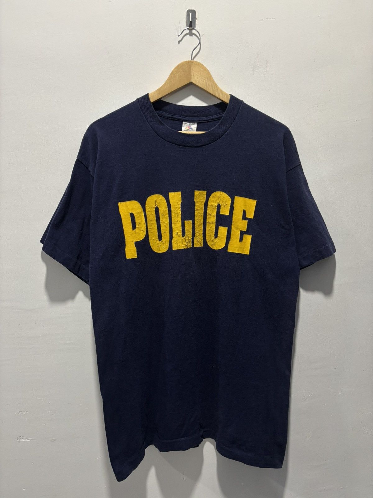 Vintage Vintage 90’s Police Tshirt Size US XL / EU 56 / 4 - 1 Thumbnail