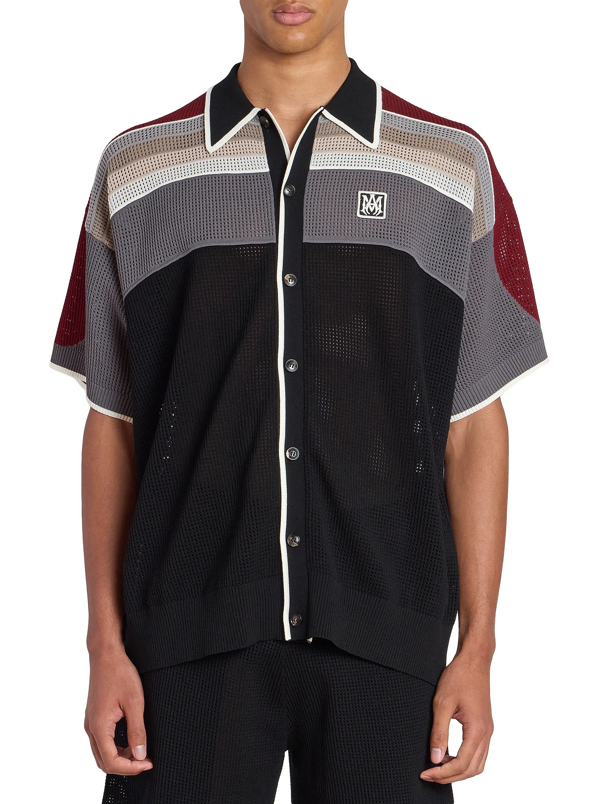 Amiri os11x0526 MA Waffle-Knit Sport Shirt in Multicolor Size US XL / EU 56 / 4 - 3 Thumbnail
