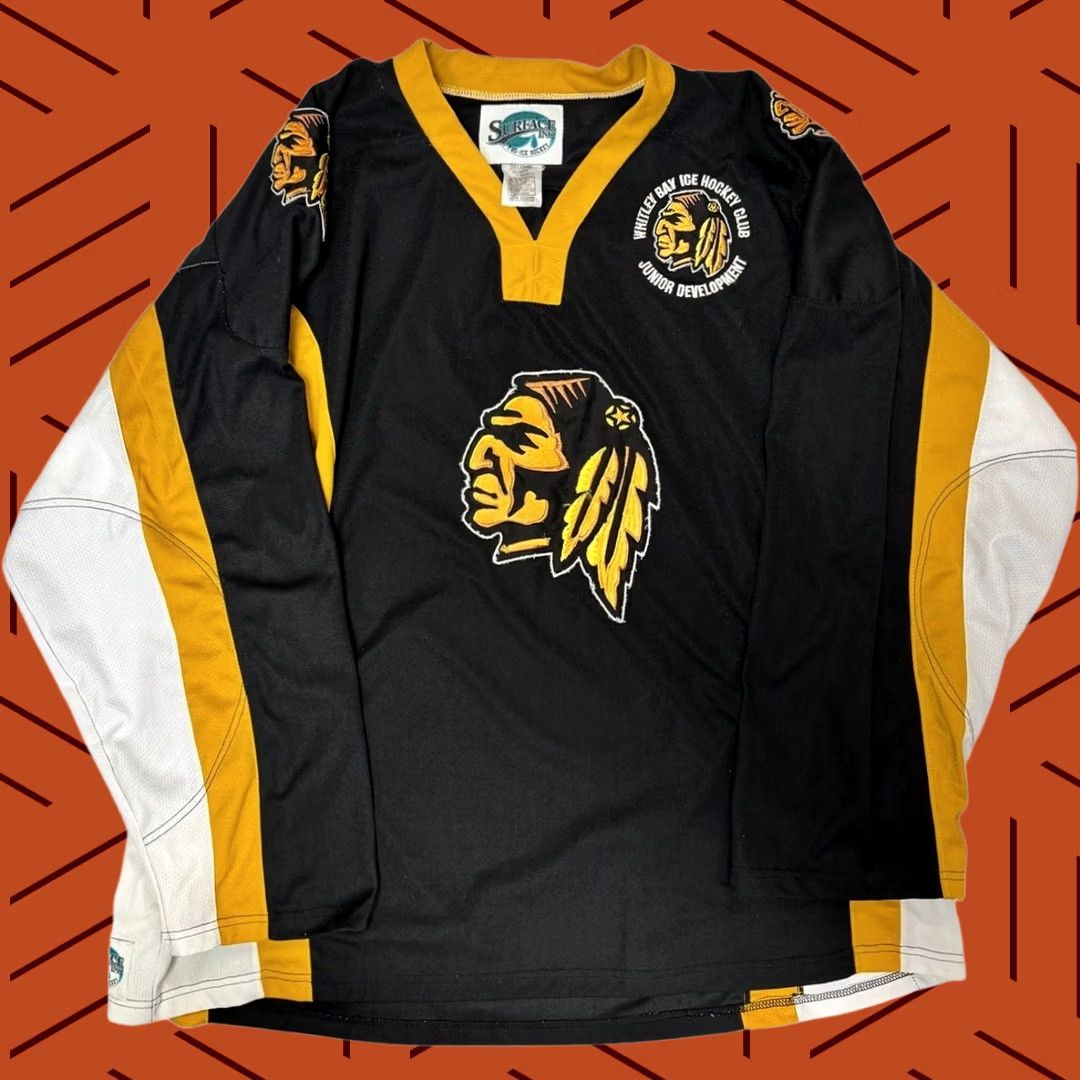 Vintage Surface Ink Whitley Bay Ice Hockey Club Junior Development Jersey Mens XXL Black Size US XXL / EU 58 / 5 - 1 Thumbnail