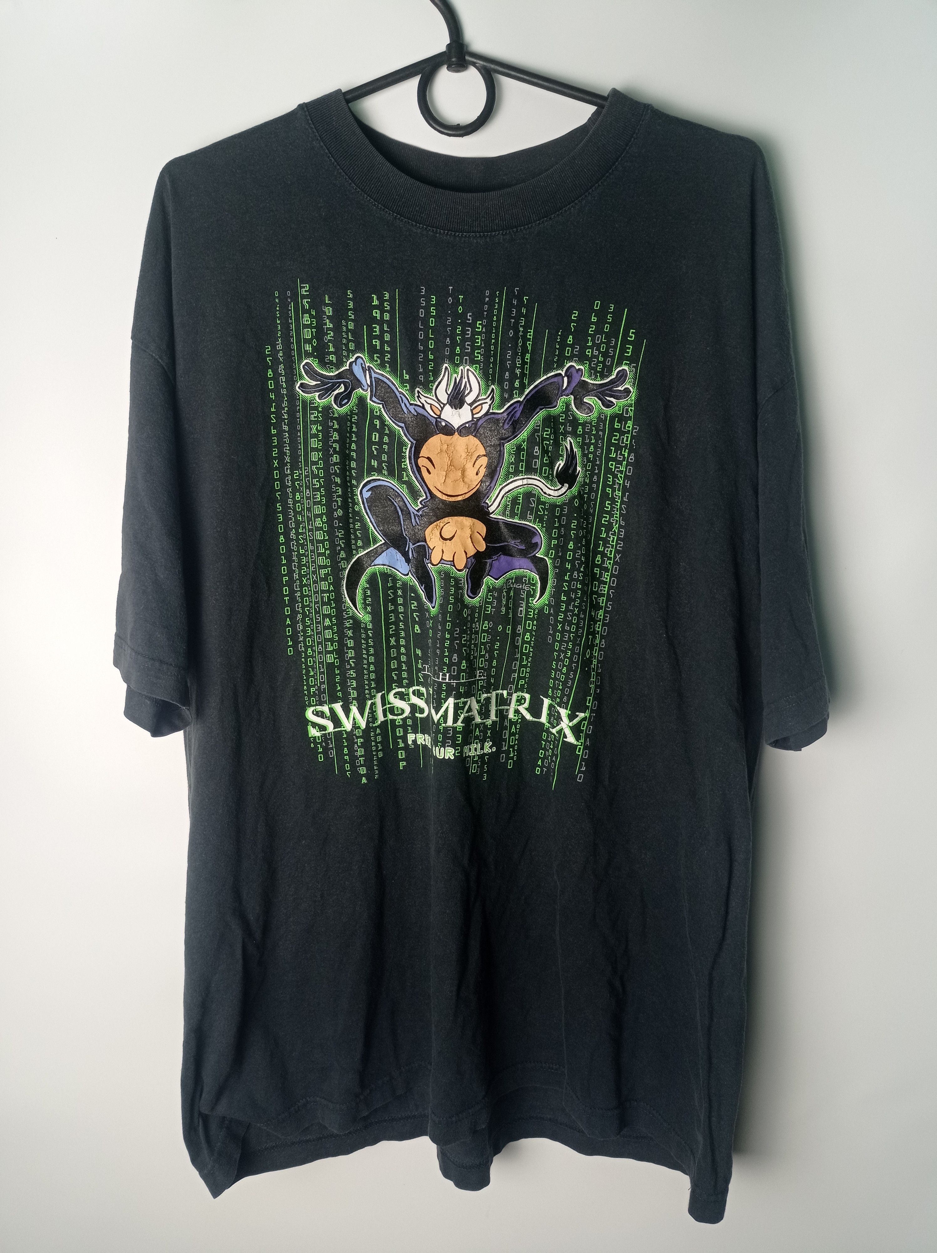 Vintage Vintage Y2K ADULT “ SWISS MATRIX COW HUMOR “ FUNNY TEE Size US XL / EU 56 / 4 - 1 Thumbnail