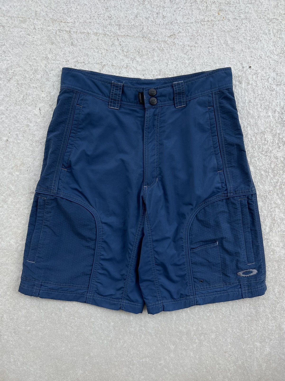 image of 90's Vintage Oakley Shorts Software Mad Science Cargo in Blue, Men's (Size 30)