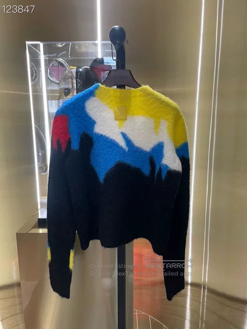 Loewe LOEWE Color Block Round Neck Mohair Knit Sweater Size L / US 10 / IT 46 - 2 Thumbnail