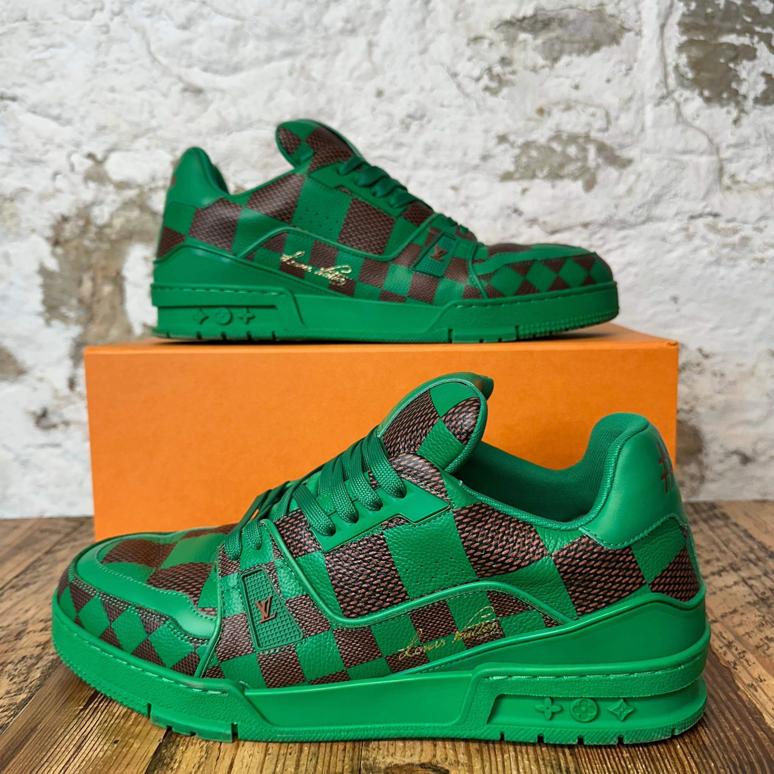 Louis Vuitton Louis Vuitton Damier Green Trainer Sneaker Sz 11.5 (10LV) Size US 11.5 / EU 44-45 - 1 Thumbnail