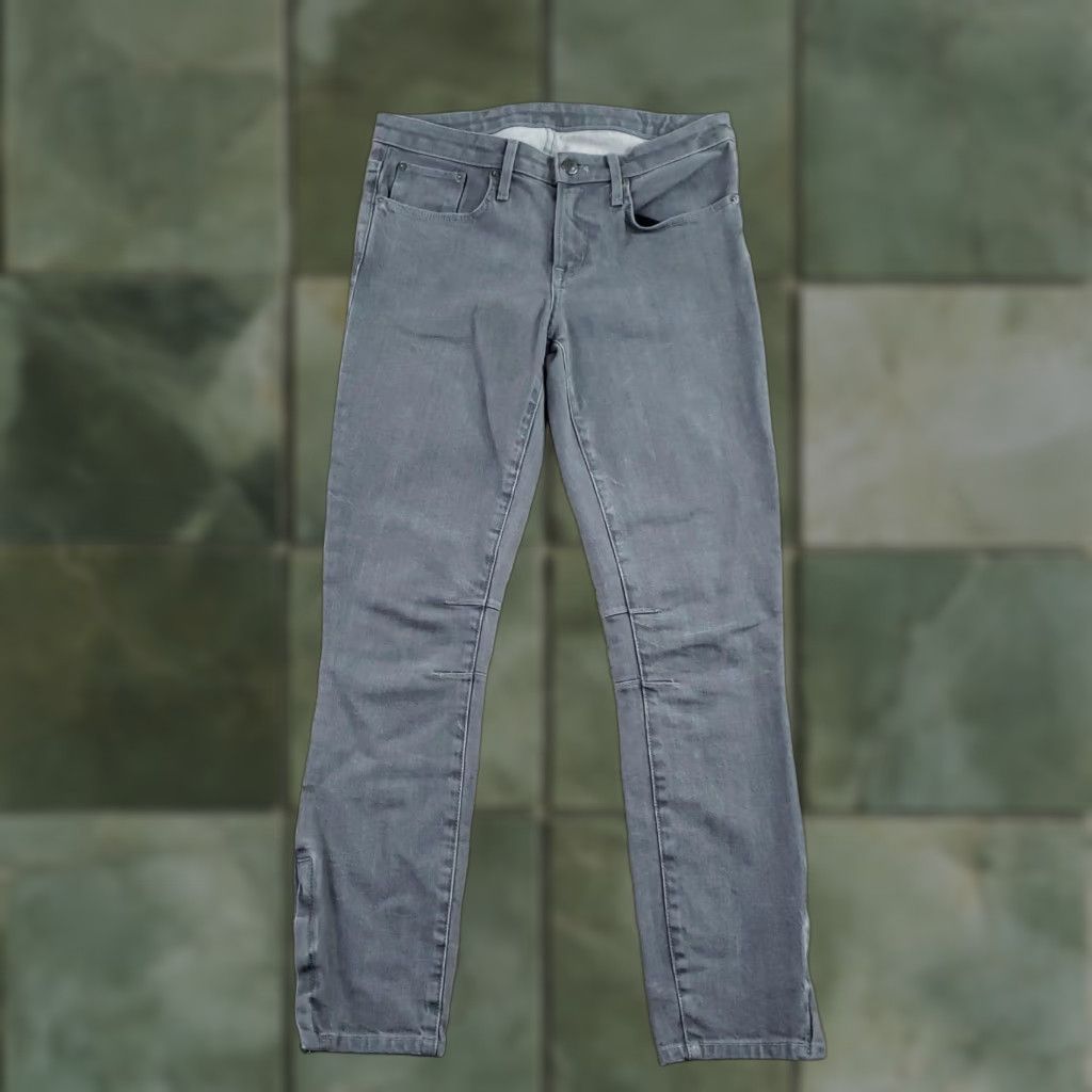 Helmut Lang Jeans Womens 26 Gray Skinny Ankle Zip Stretch Denim Made in USA