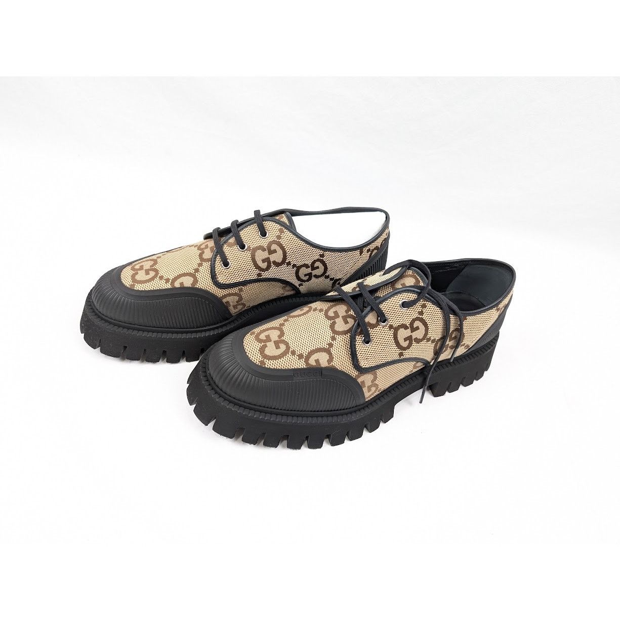 Gucci o1rshd1 Macro GG Canvas Soft Shoes in Camel Ebony/Nero Size US 12.5 / EU 45-46 - 18 Thumbnail