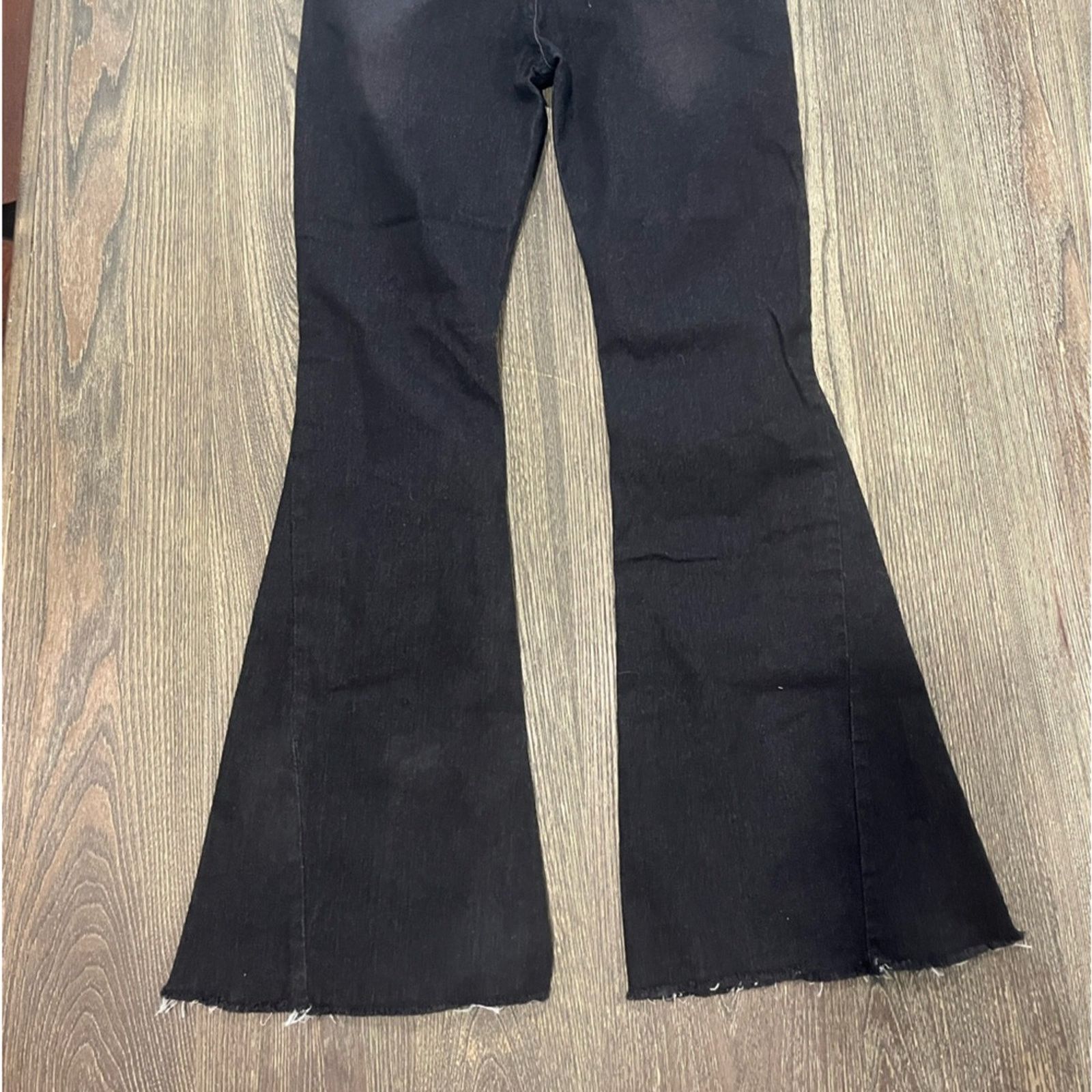 Vintage Fashion Flared Pants High Rise Elastic Waist Raw Hem Size S Size 26" / US 2 / IT 38 - 5 Thumbnail