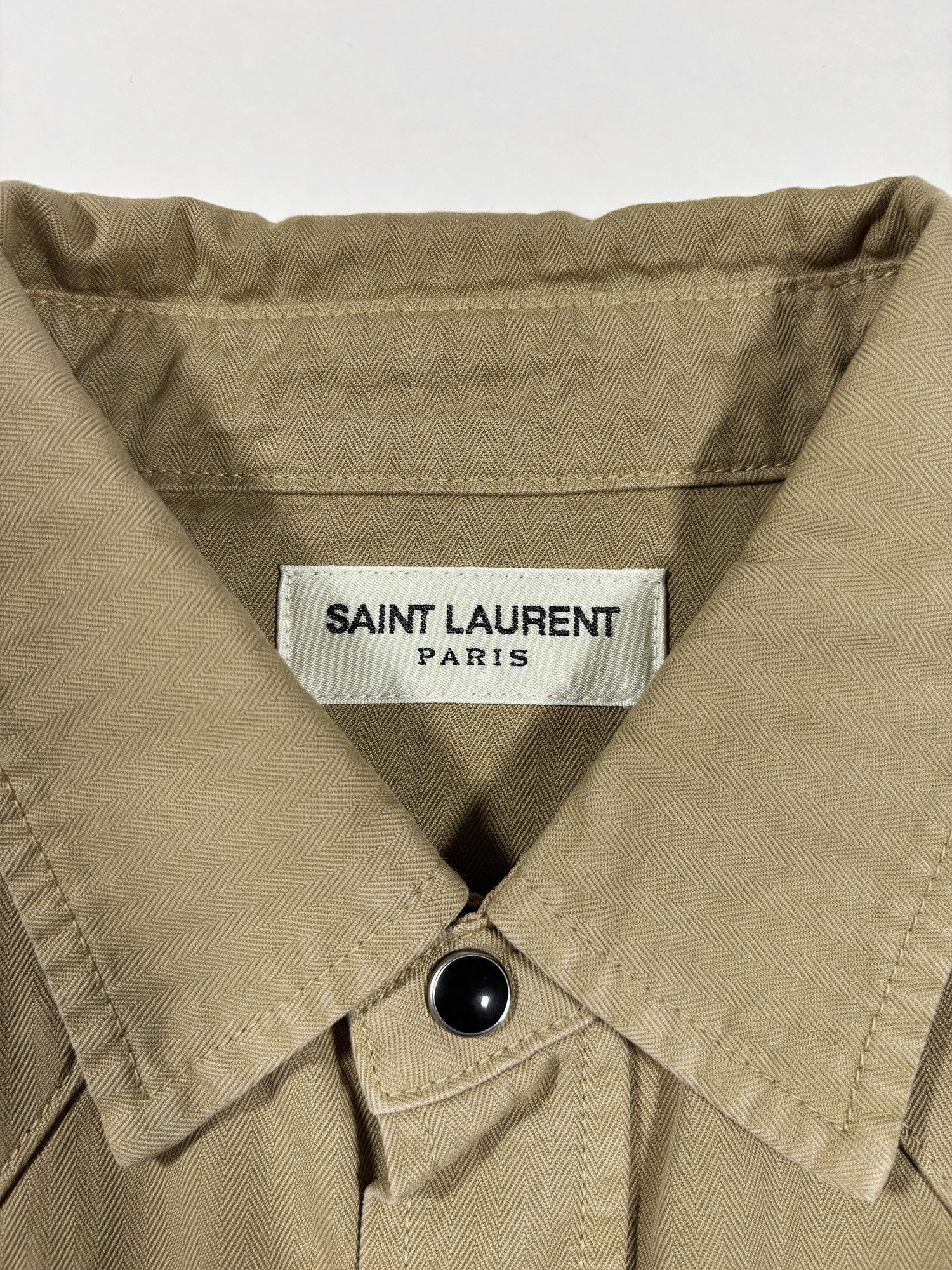 Saint Laurent Paris Saint Laurent Classic Western Shirt Tan Size US M / EU 48-50 / 2 - 5 Thumbnail