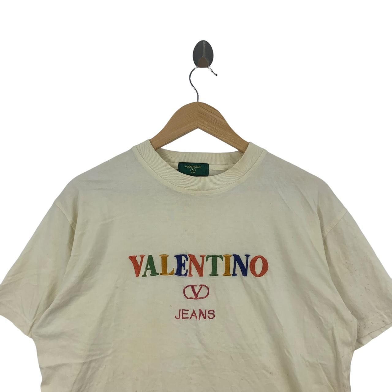 Vintage Vintage VALENTINO JEANS Embroidered Logo Tee Shirt Top Size M / US 6-8 / IT 42-44 - 2 Thumbnail