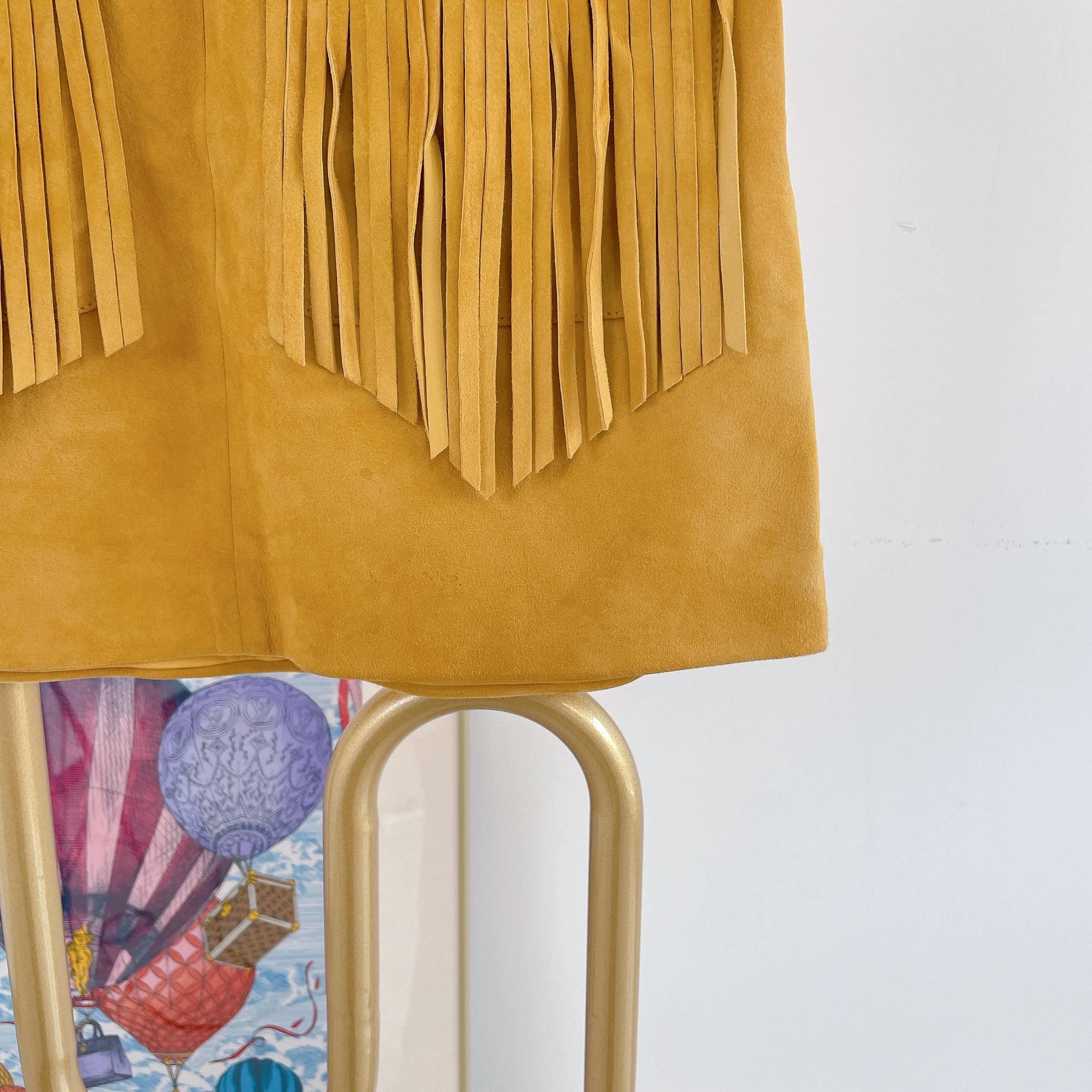 Miu Miu MIUMIU yellow tassel skirt 38 Size 26" / US 2 / IT 38 - 4 Thumbnail