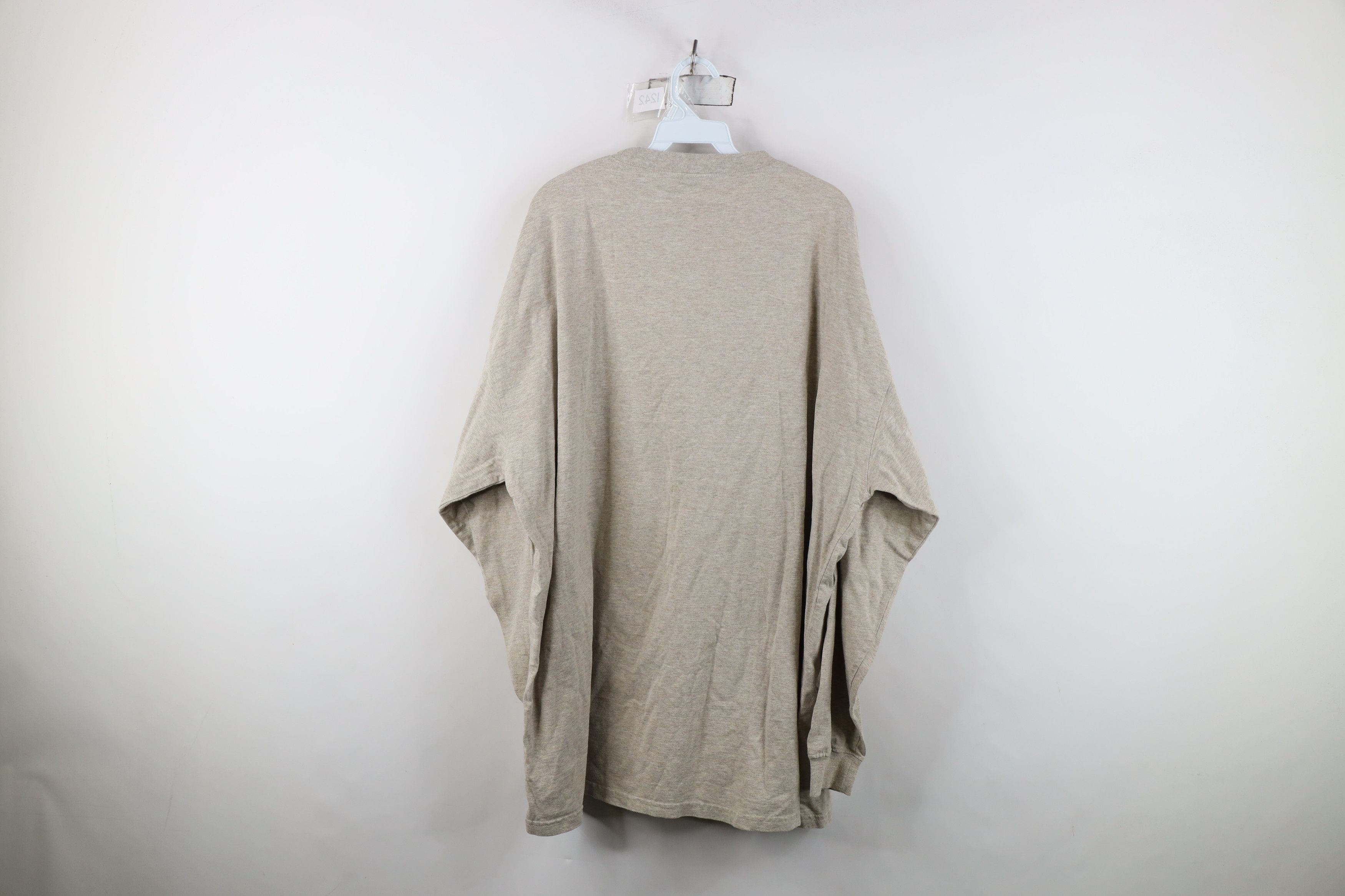 Vintage Vintage 90s Streetwear Long Sleeve T-Shirt Oatmeal Brown Size US XXL / EU 58 / 5 - 10 Thumbnail
