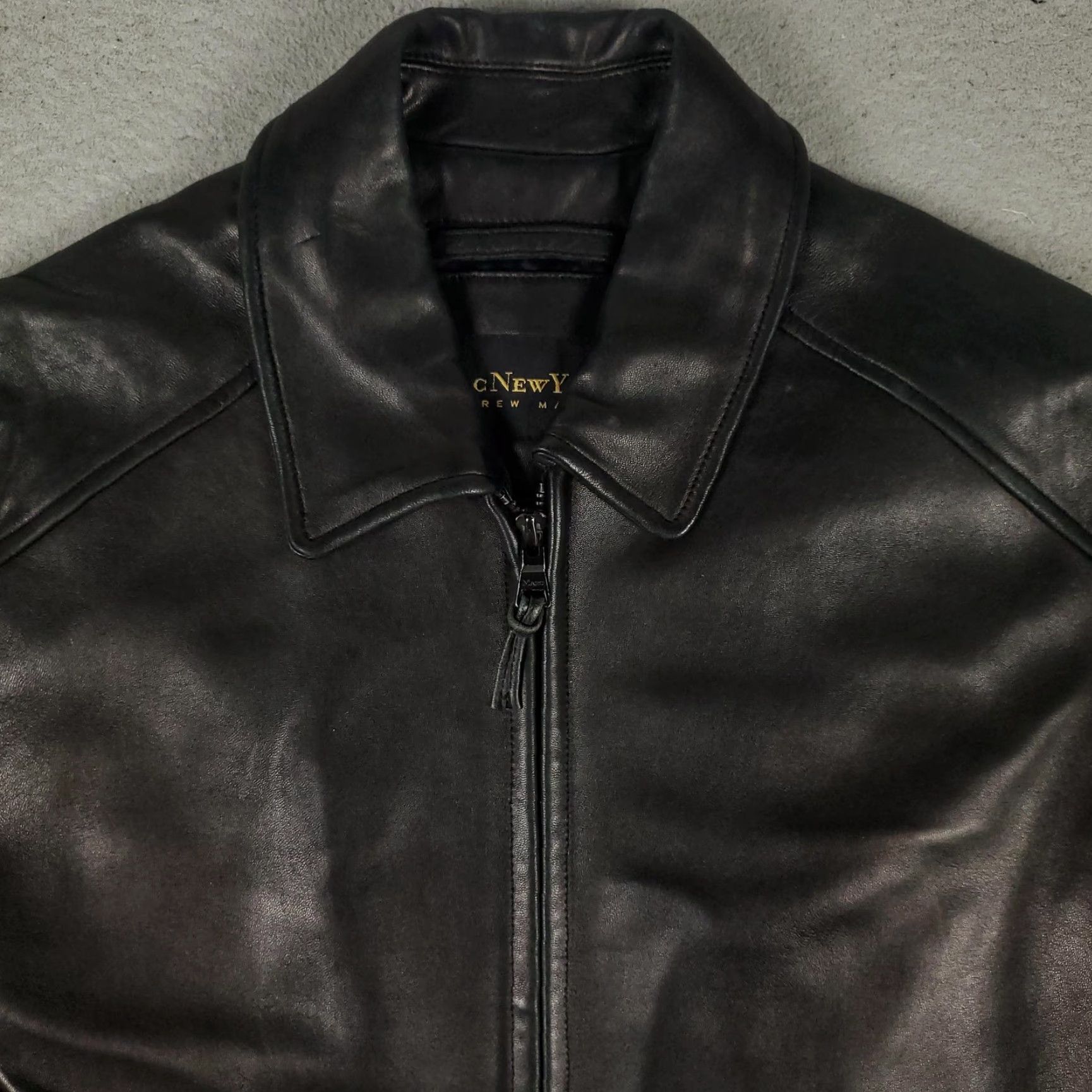 Vintage Marc New York Jacket Mens Small Black Leather Zip Up Quilted Lined Classic Coat Size US S / EU 44-46 / 1 - 2 Thumbnail