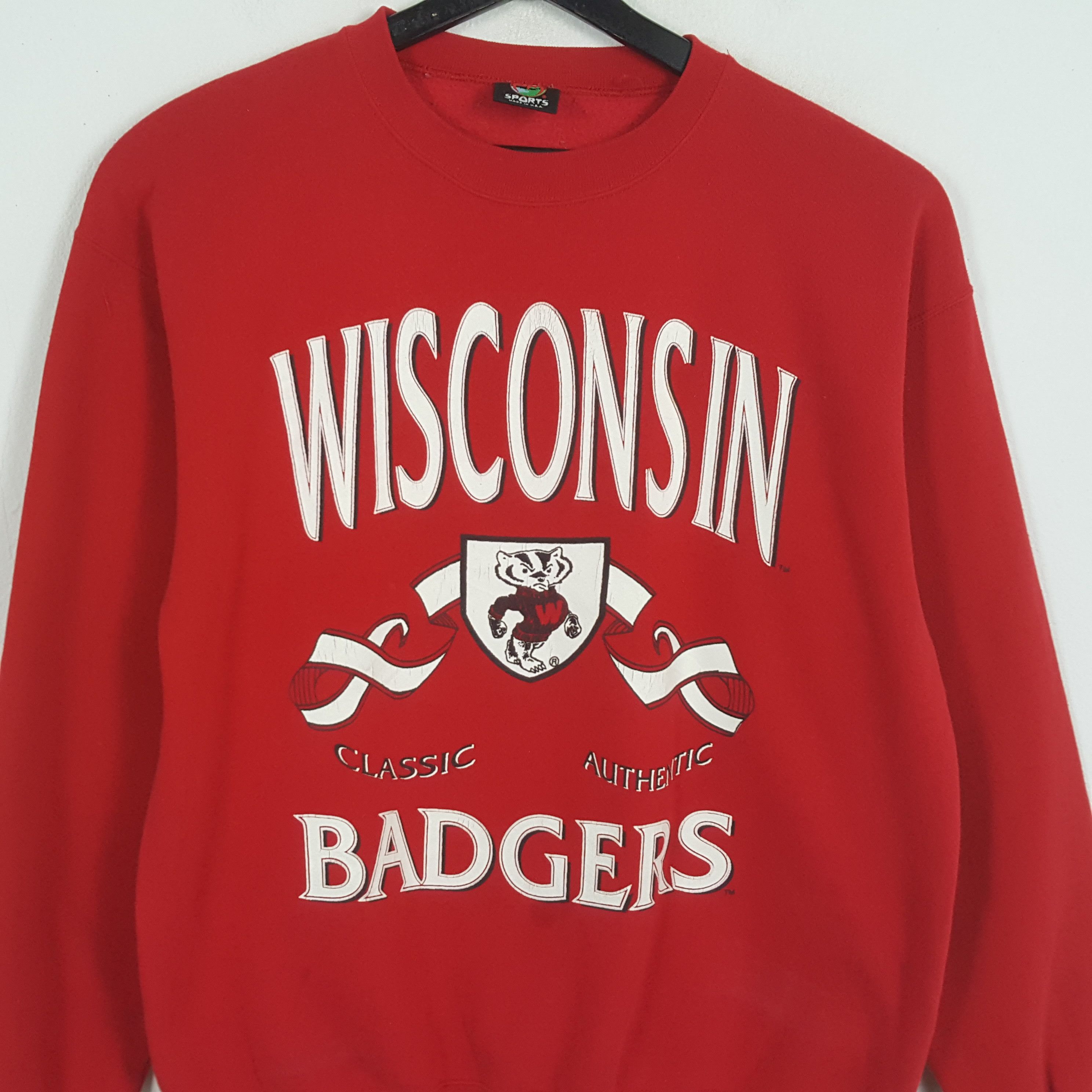 NFL × Vintage WINCONSIN BADGERS NFL Football Team Vintage Sweatshirt Size US L / EU 52-54 / 3 - 2 Thumbnail