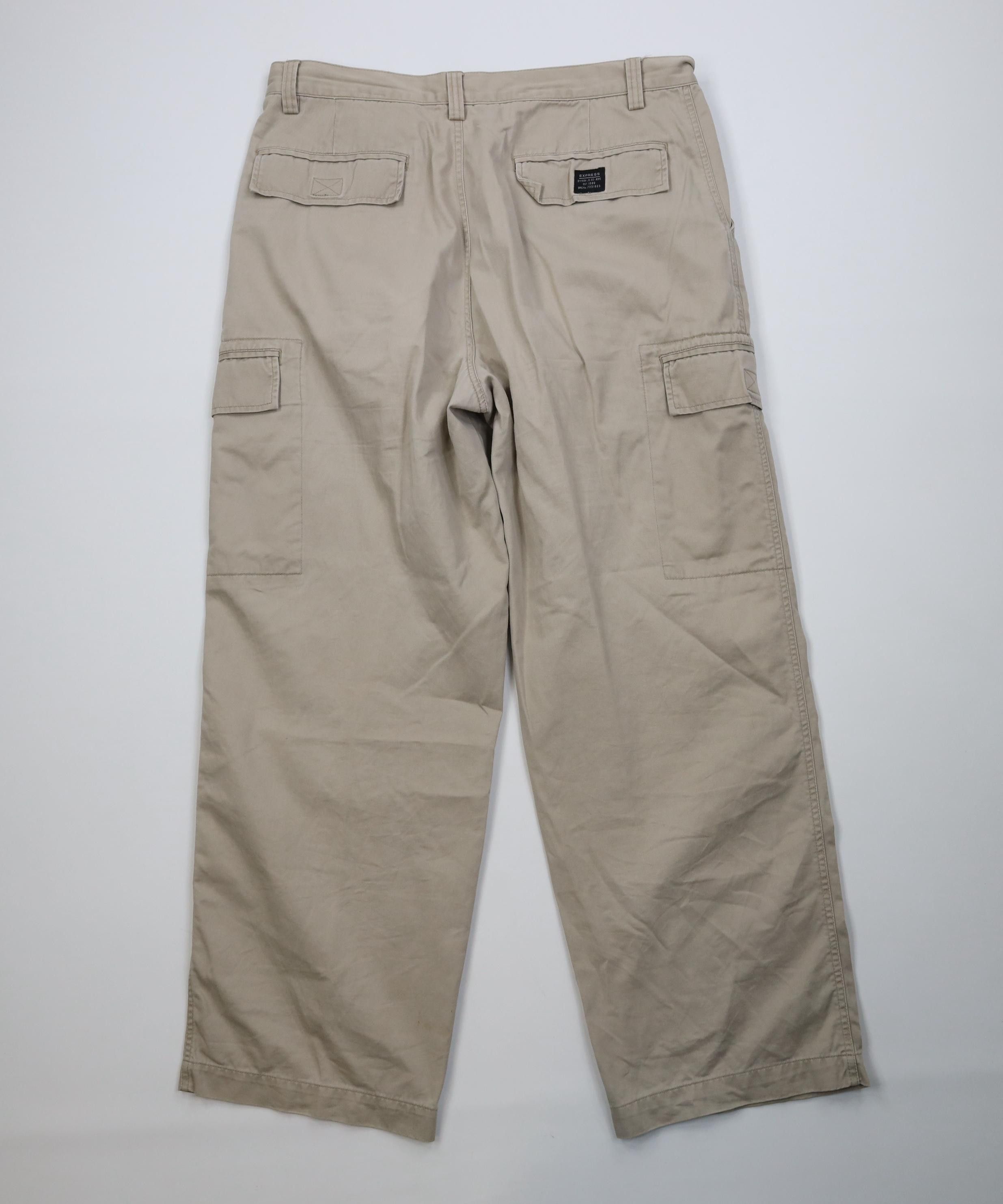 Express Vintage Y2K 2002 Express Baggy Wide Leg Cargo Pants Beige Size US 36 / EU 52 - 11 Thumbnail