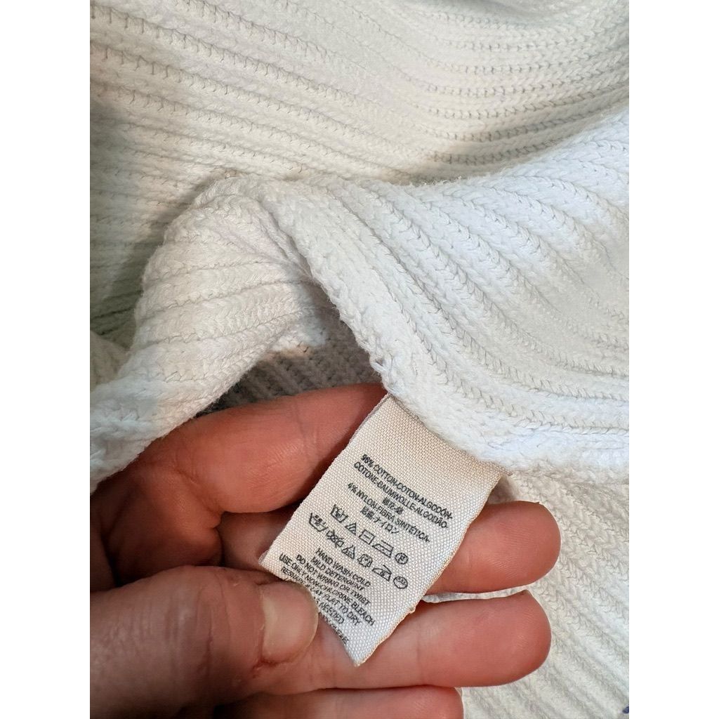 Free People Free People Ribbed Sweater White Small Asymmetric Oversized Size S / US 4 / IT 40 - 6 Thumbnail