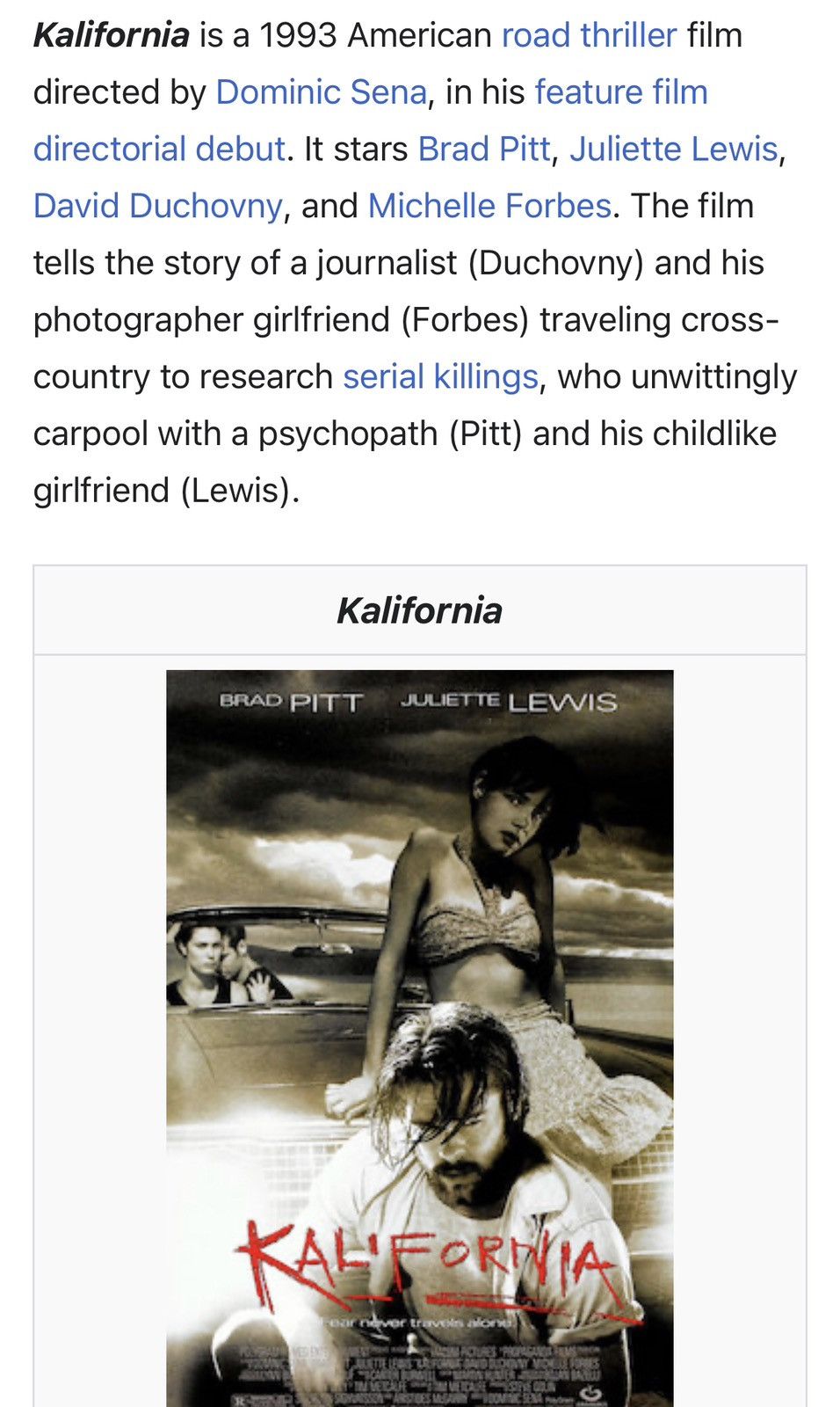 Vintage Vintage 90s Serial Killer Karlifornia Brad Pitt Movie Size US XL / EU 56 / 4 - 3 Thumbnail
