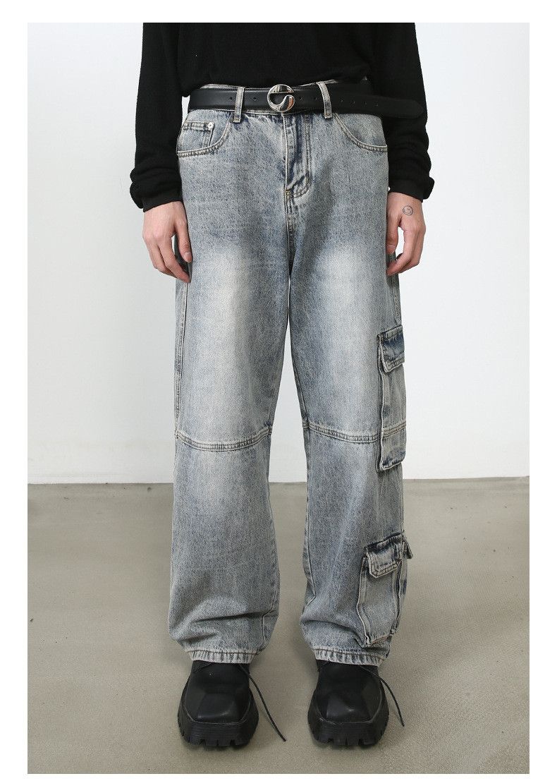 Vintage American street street loose straight leg cargo jeans Size US 32 / EU 48 - 1 Thumbnail