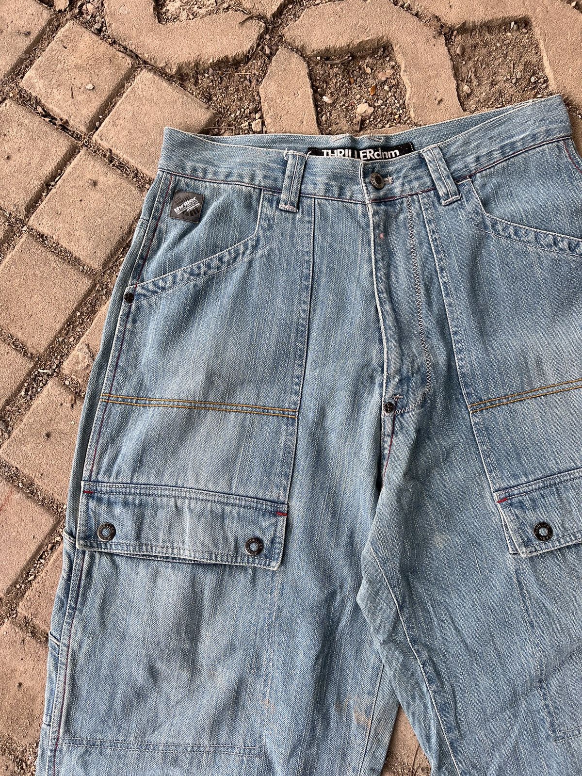 Japanese Brand × Vintage Baggy Jort Thriller Denim Size US 31 - 4 Thumbnail