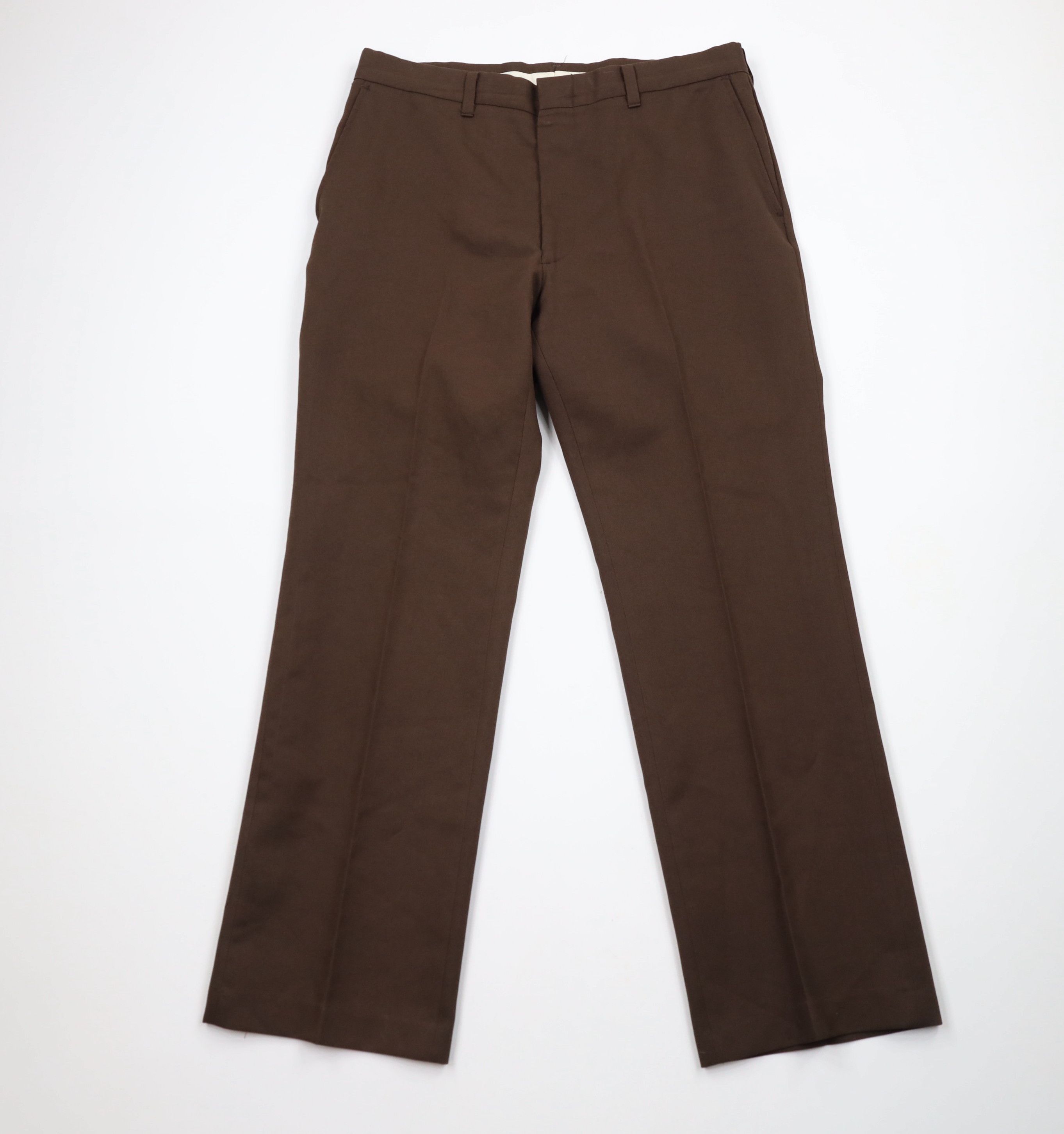 Vintage Vintage 70s Streetwear Flared Wide Leg Chino Pants Brown USA Size US 32 / EU 48 - 1 Thumbnail
