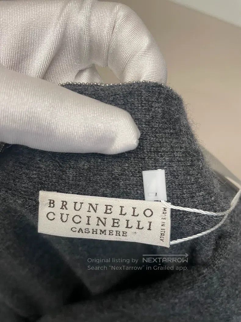 Brunello Cucinelli Brunello Cucinelli Black-grey beaded cashmere cardigan Size M / US 6-8 / IT 42-44 - 3 Thumbnail