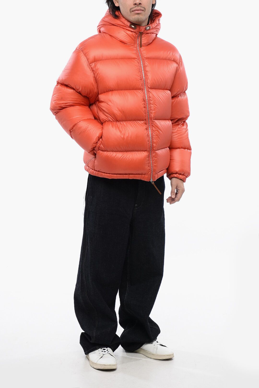 Jil Sander og1mm0625 Rip-Stop Quilted Hooded Down Jacket in Red Size US M / EU 48-50 / 2 - 4 Thumbnail