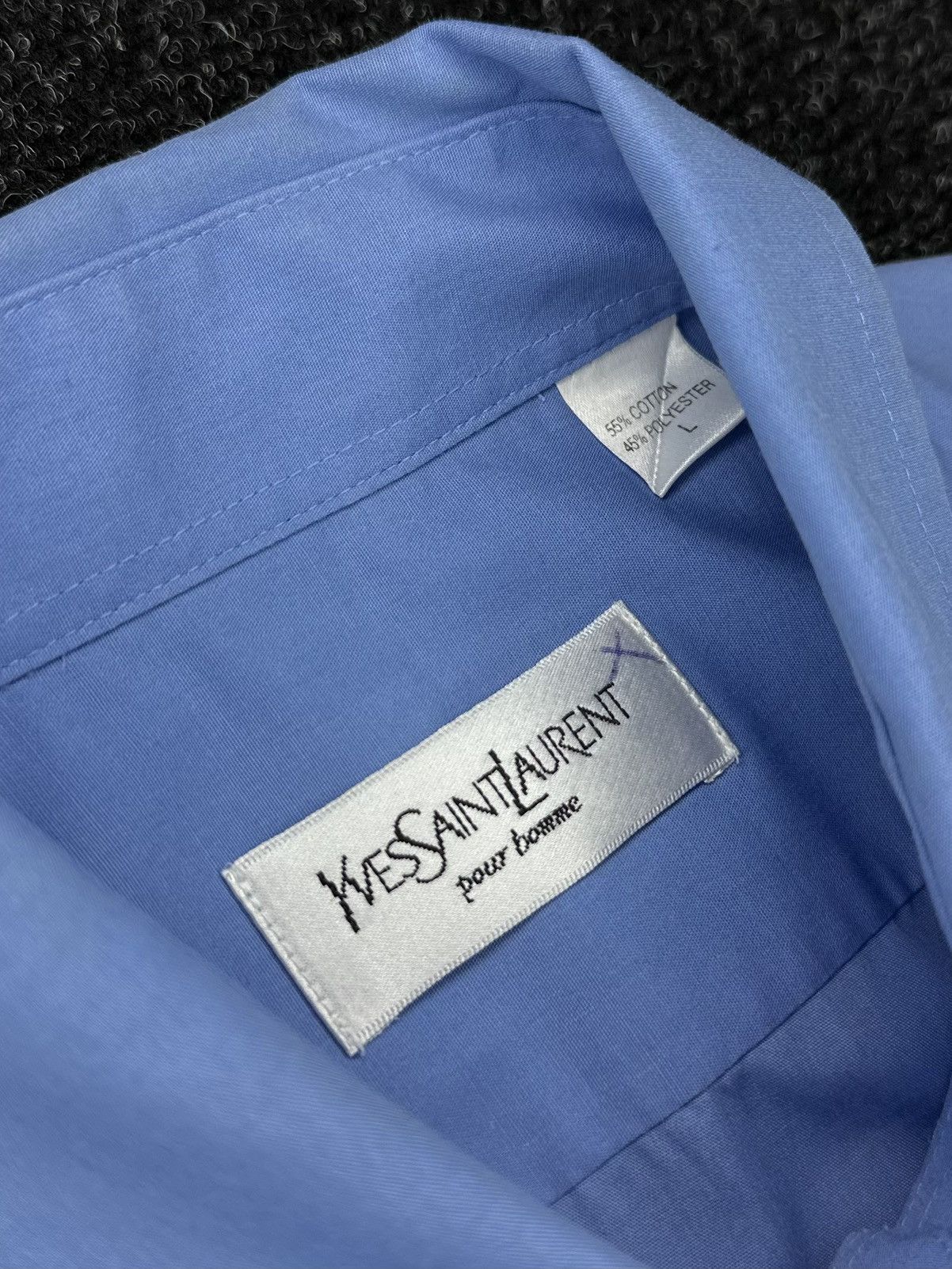 Yves Saint Laurent Yves Saint Laurent Short Sleeve Shirt – Blue – Size L Size US L / EU 52-54 / 3 - 7 Thumbnail
