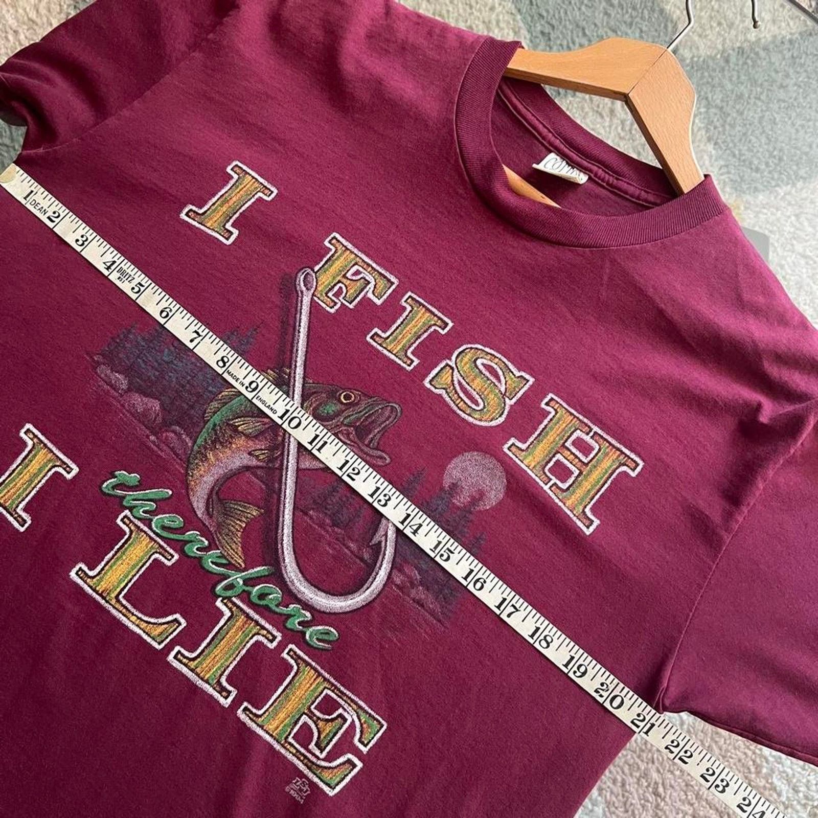 Vintage 90s Fishing Humor Tee | "I Fish Therefore I Lie" | Size L Size US L / EU 52-54 / 3 - 13 Thumbnail
