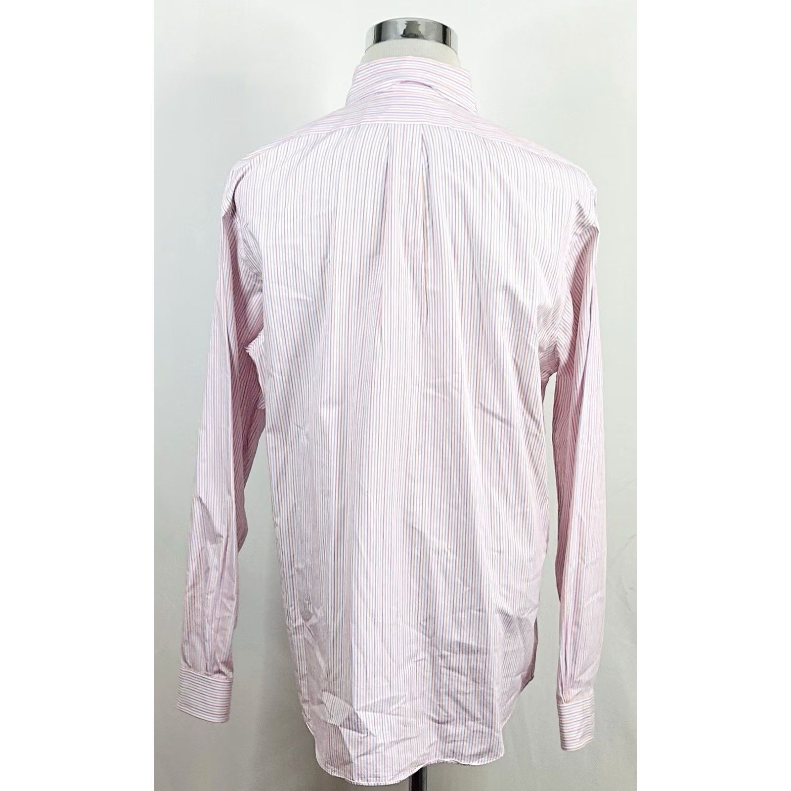 Brooks Brothers Brooks Brothers 17 36 Slim Fit Dress Shirt Striped Pink Blue Orange Button-Down Men’s Regular Size 17 100% Cotton Non-Iron Multicolor Shirt Size 46R - 5 Thumbnail