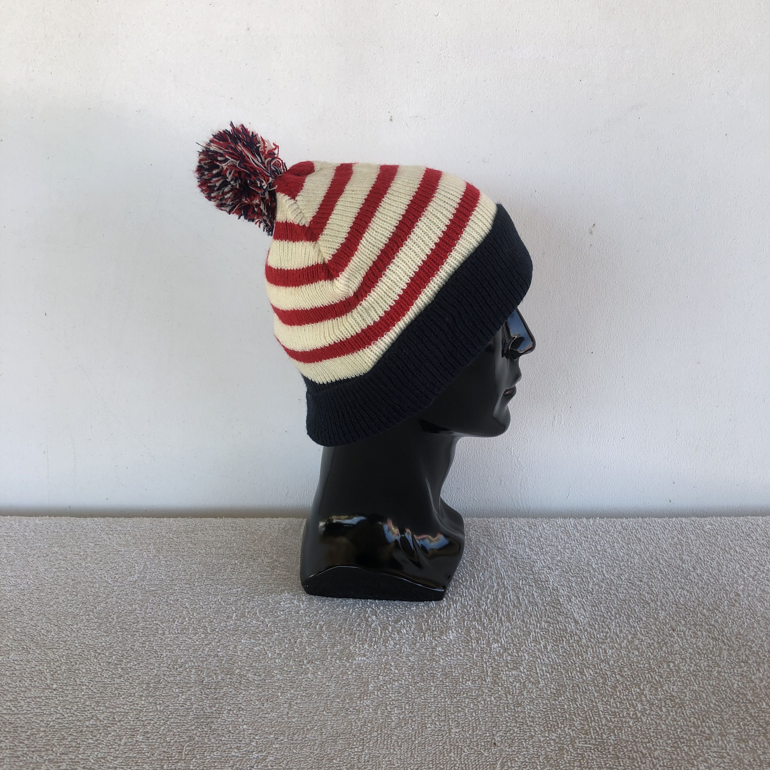 Japanese Brand Vintage Japanese Striped Beanie Snow Caps Hats Size ONE SIZE - 3 Thumbnail